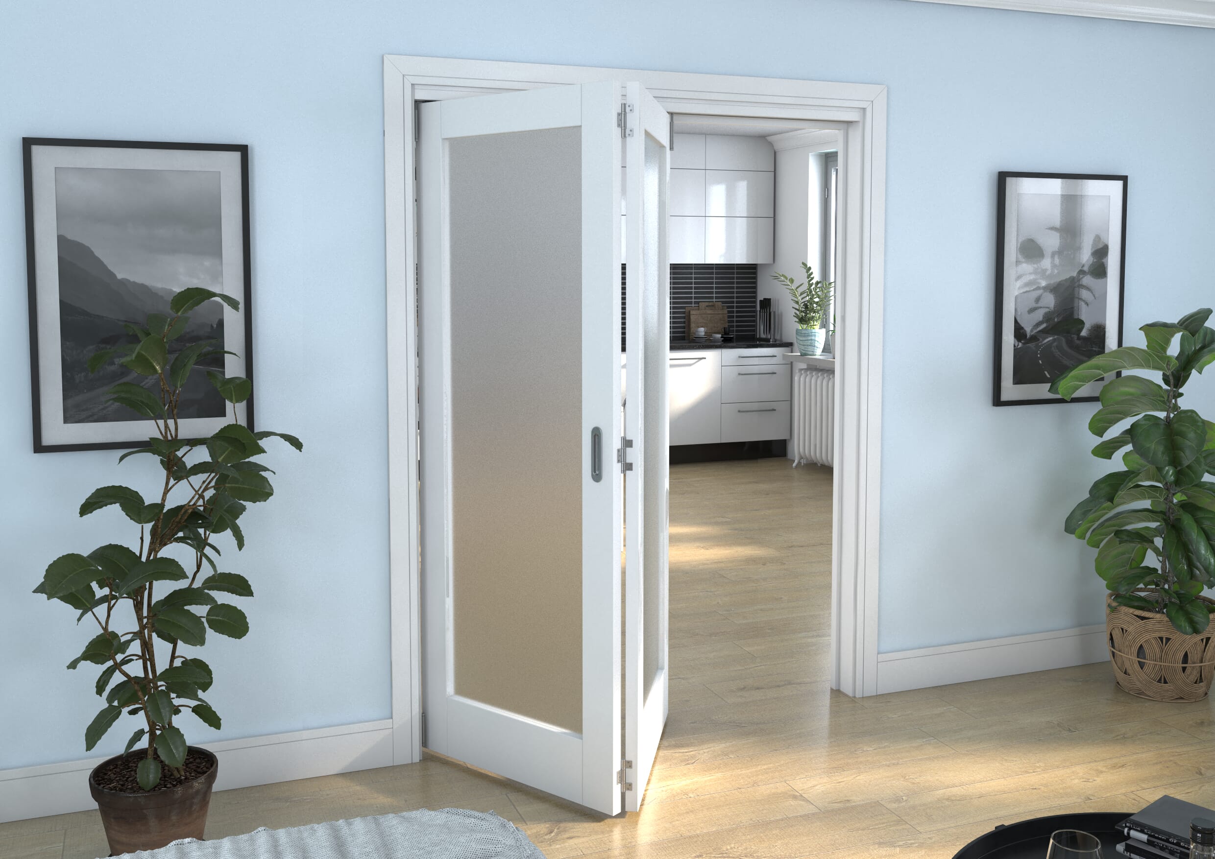 White P10 Frosted Roomfold Grande (2 + 0 x 762mm Doors)