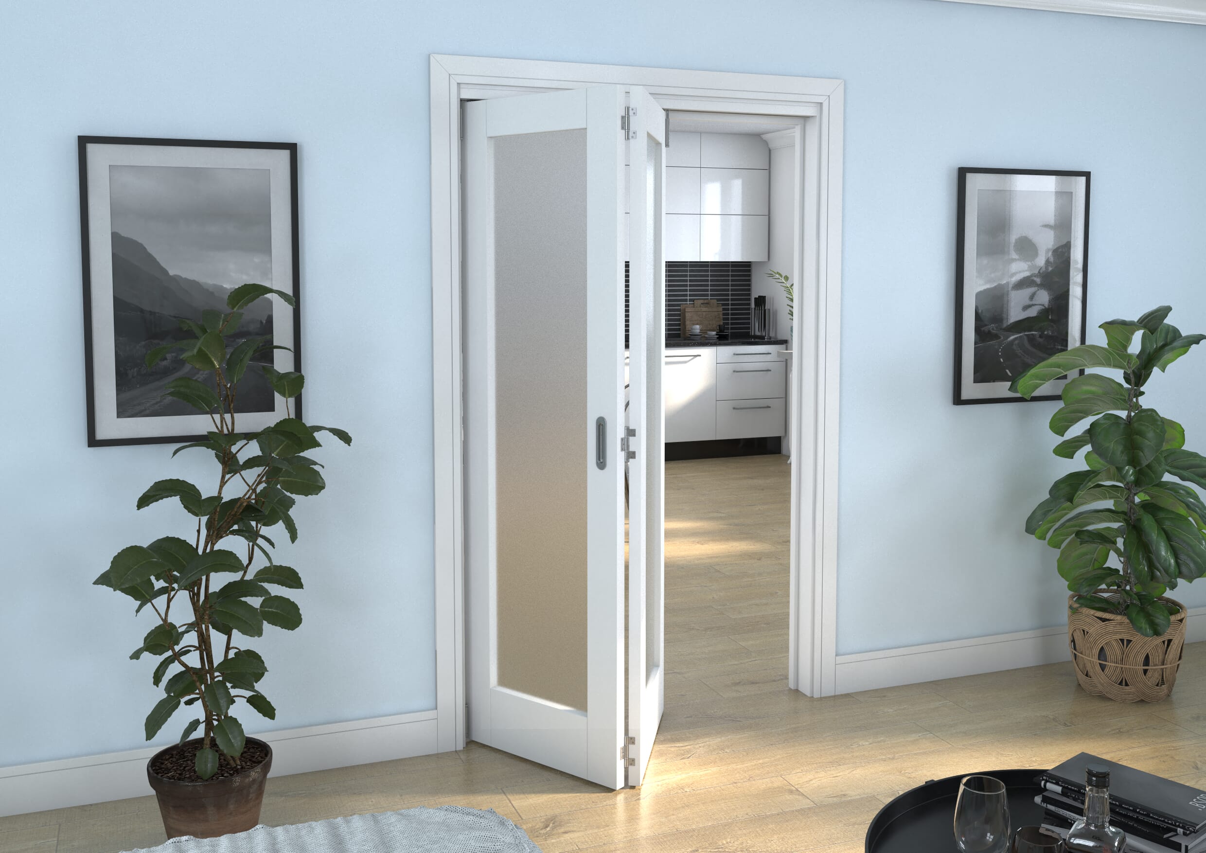 White P10 Frosted Roomfold Grande (2 + 0 x 610mm Doors)