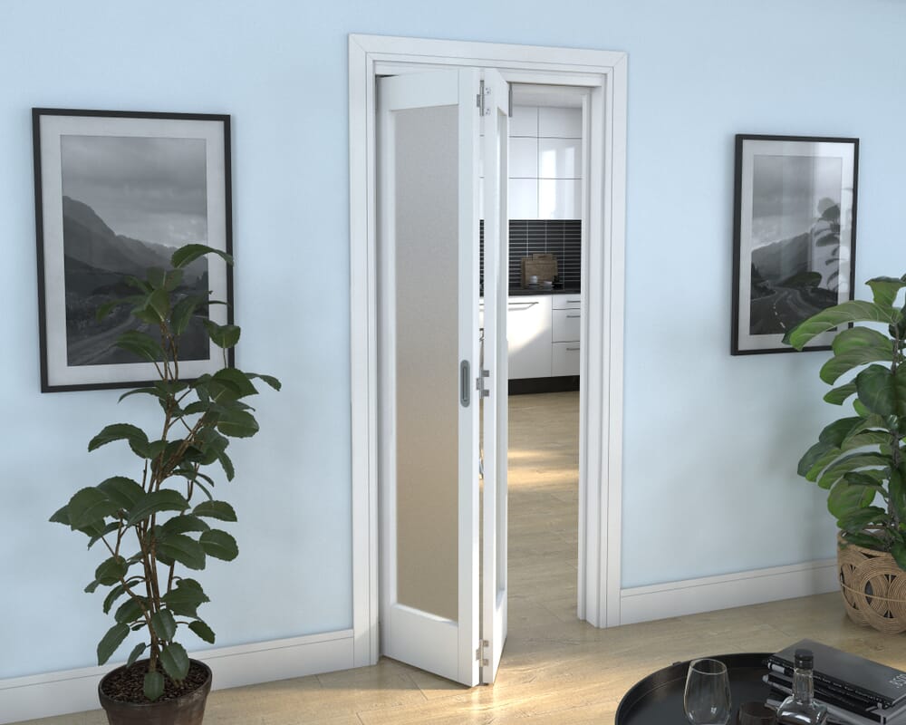 White P10 Frosted Roomfold Grande (2 + 0 x 419mm Doors)