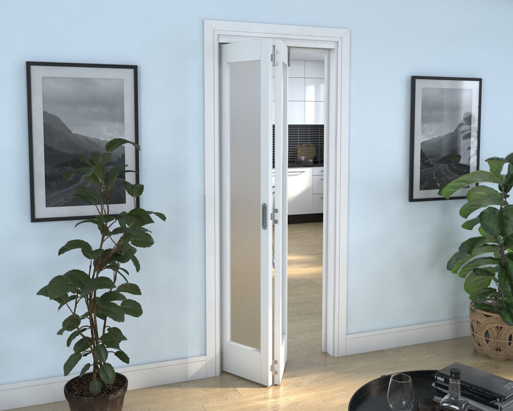 White P10 Frosted Roomfold Grande (2 + 0 x 381mm Doors)