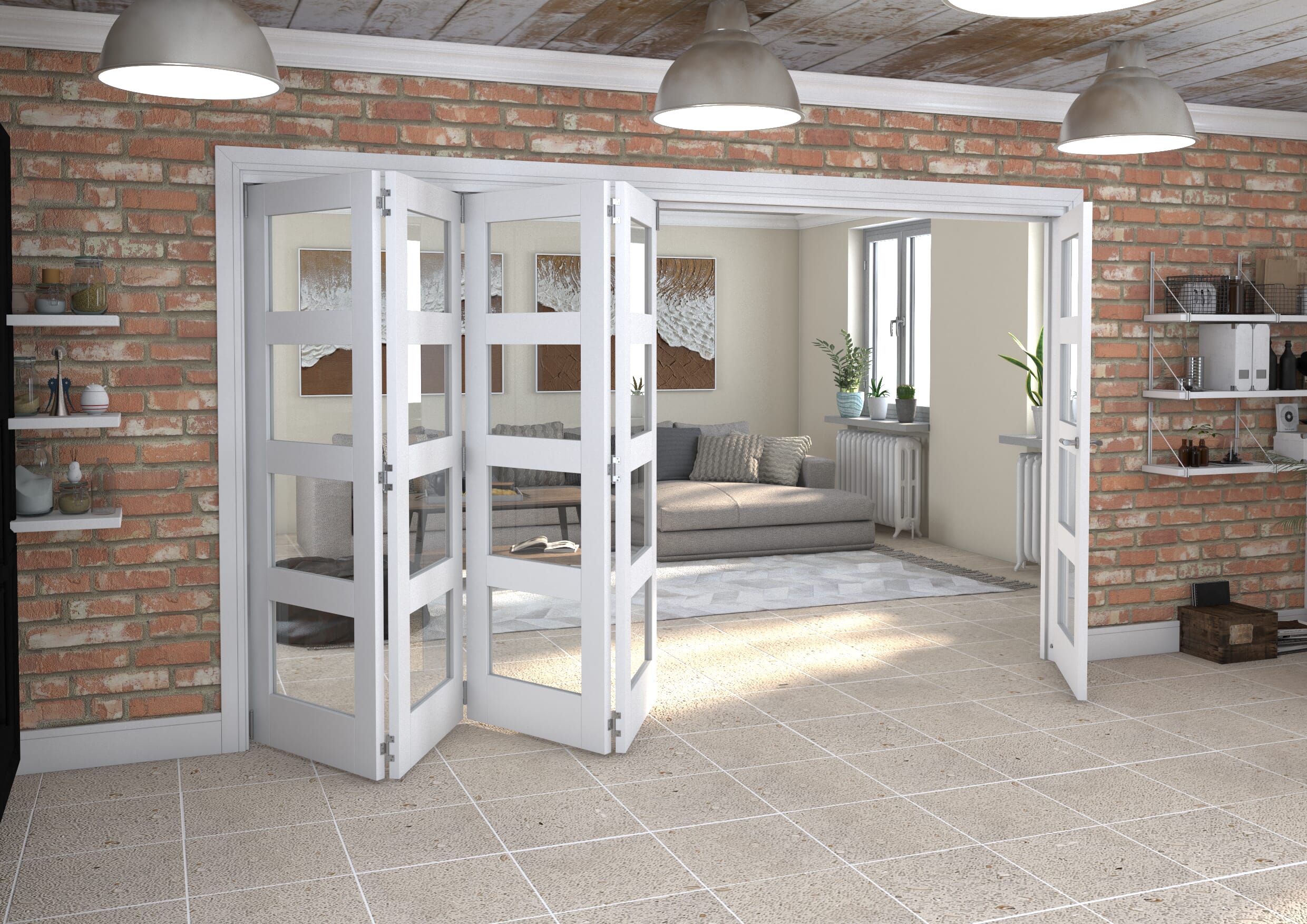 White 4L Roomfold Grande (4 + 1 x 686mm Doors)