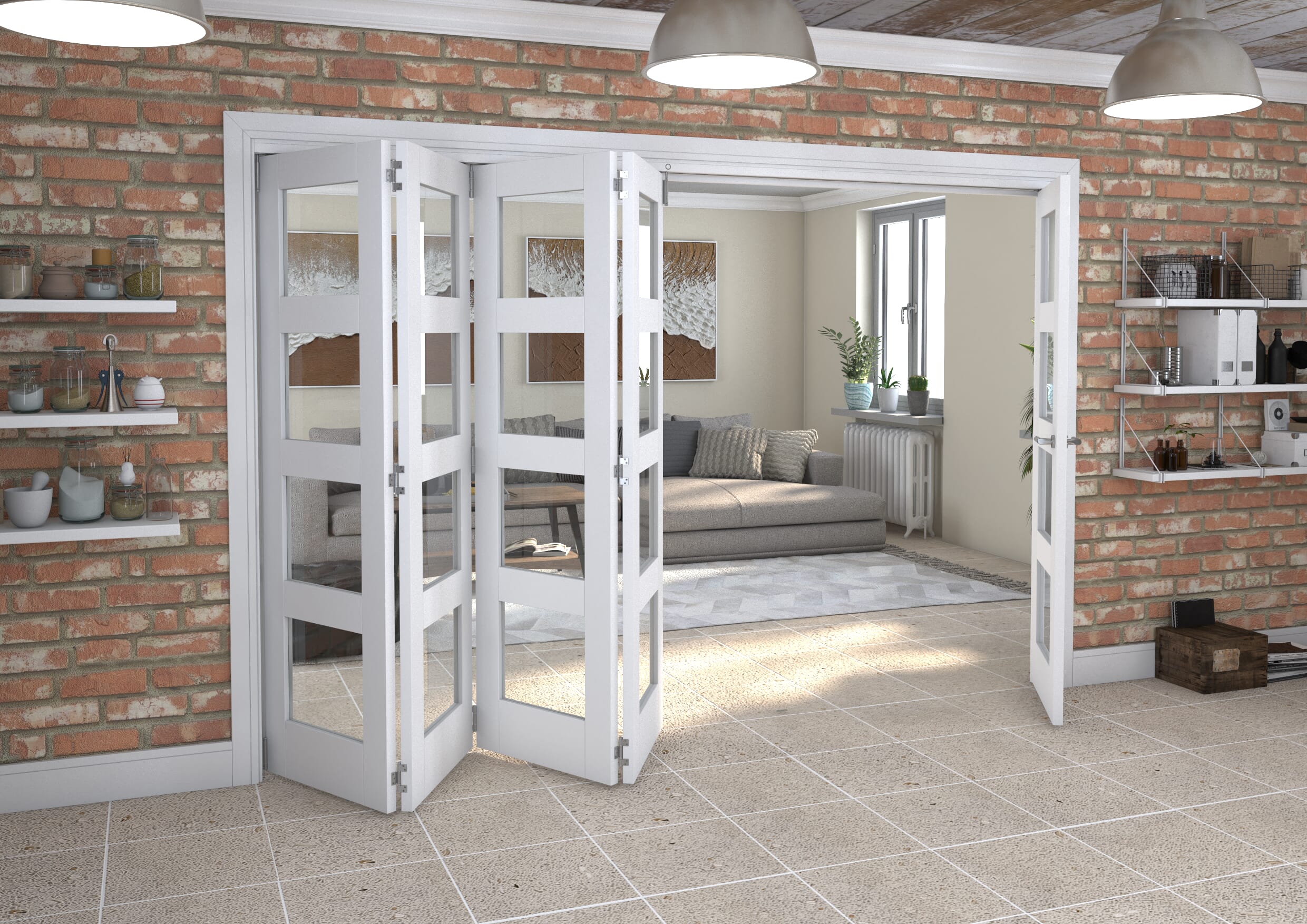 White 4L Roomfold Grande (4 + 1 x 610mm Doors)