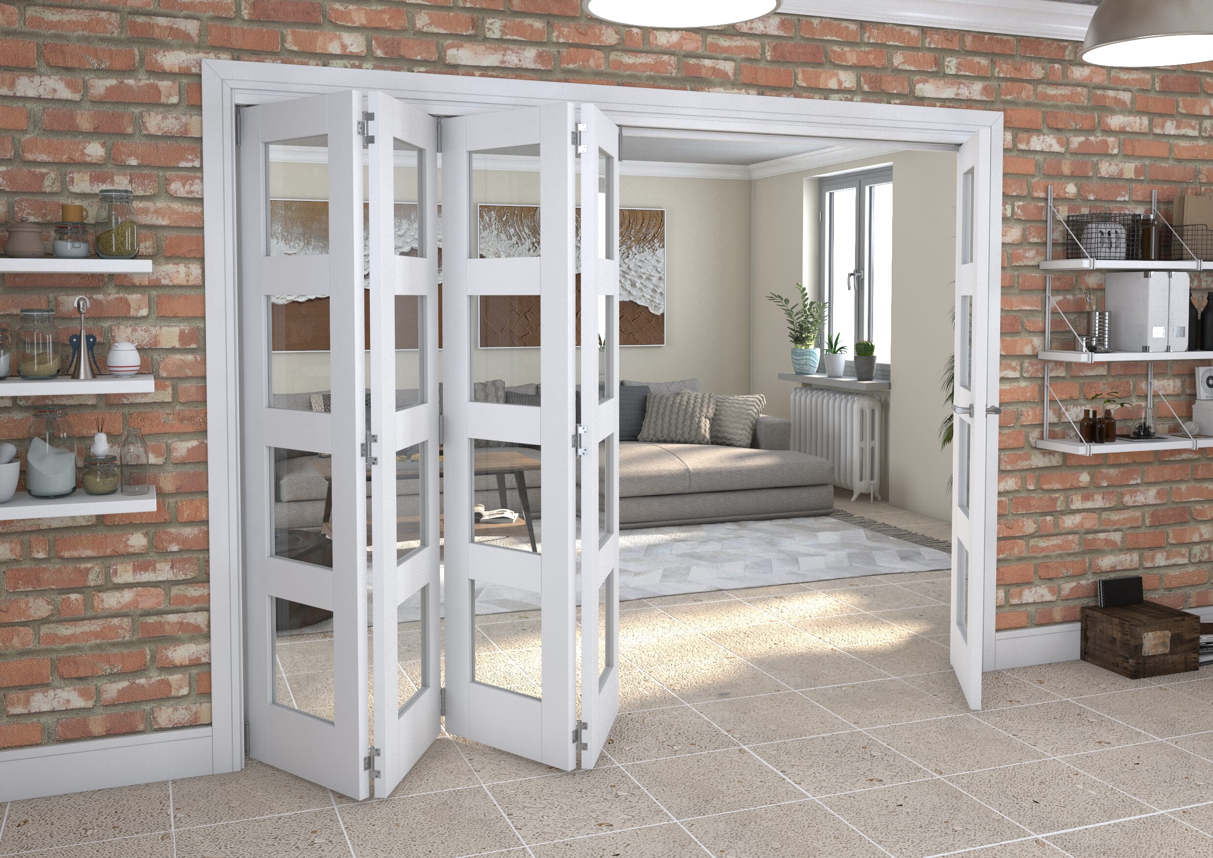 White 4L Roomfold Grande (4 + 1 x 533mm Doors)