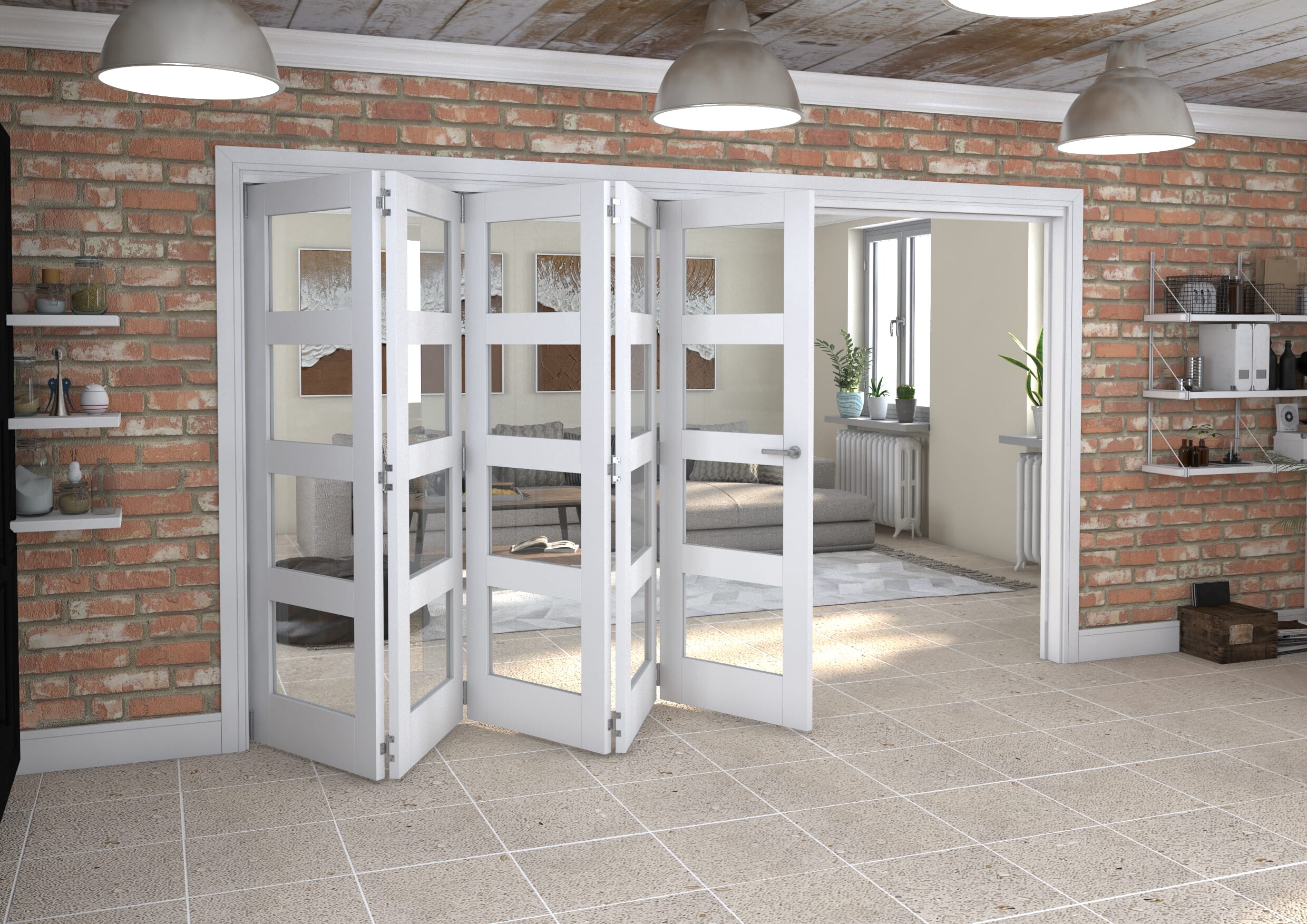 White 4L Roomfold Grande (5 + 0 x 686mm Doors)