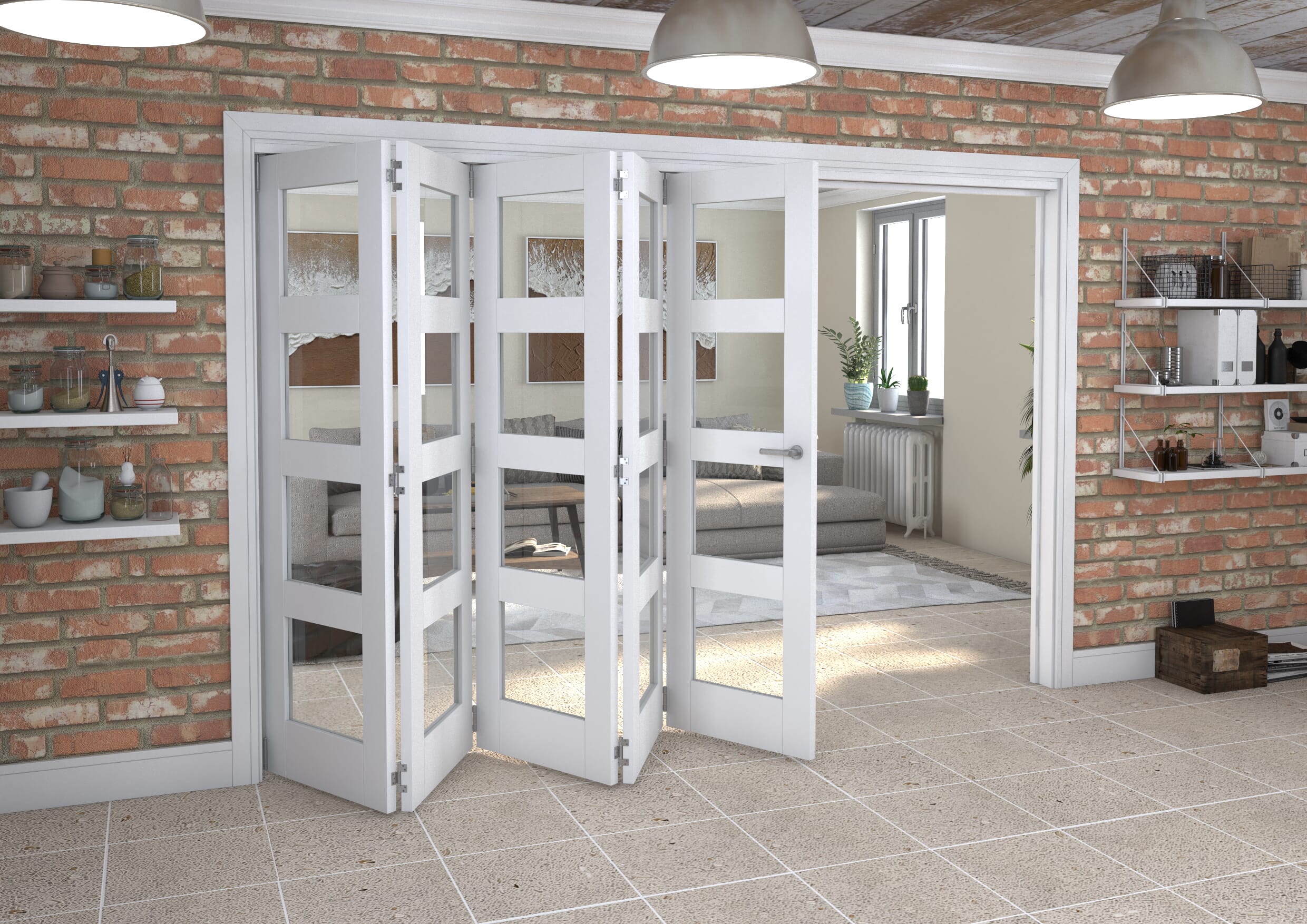 White 4L Roomfold Grande (5 + 0 x 610mm Doors)