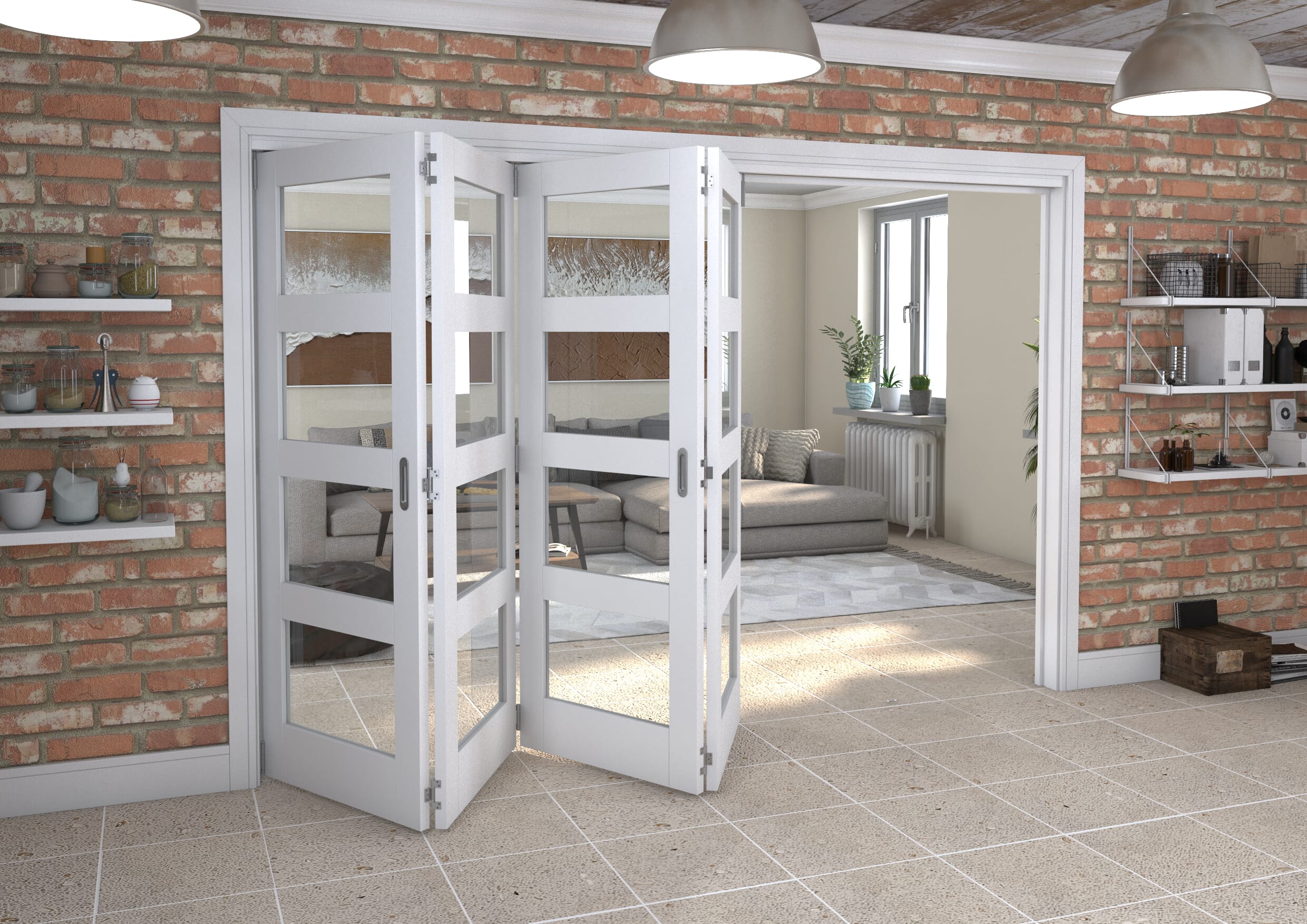 White 4L Roomfold Grande (4 + 0 x 762mm Doors)
