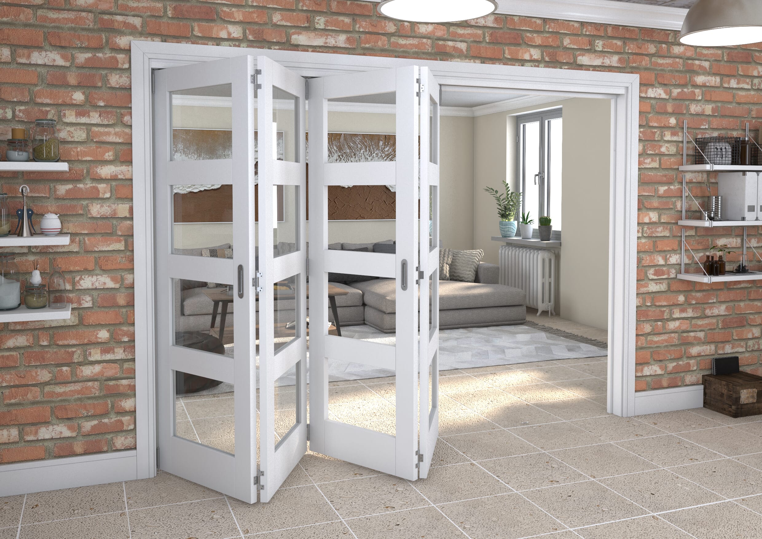 White 4L Roomfold Grande (4 + 0 x 686mm Doors)
