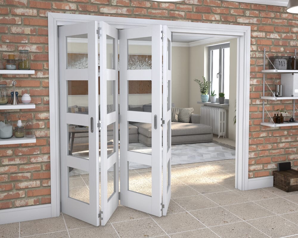 White 4L Roomfold Grande 2400mm 4 + 0 Set