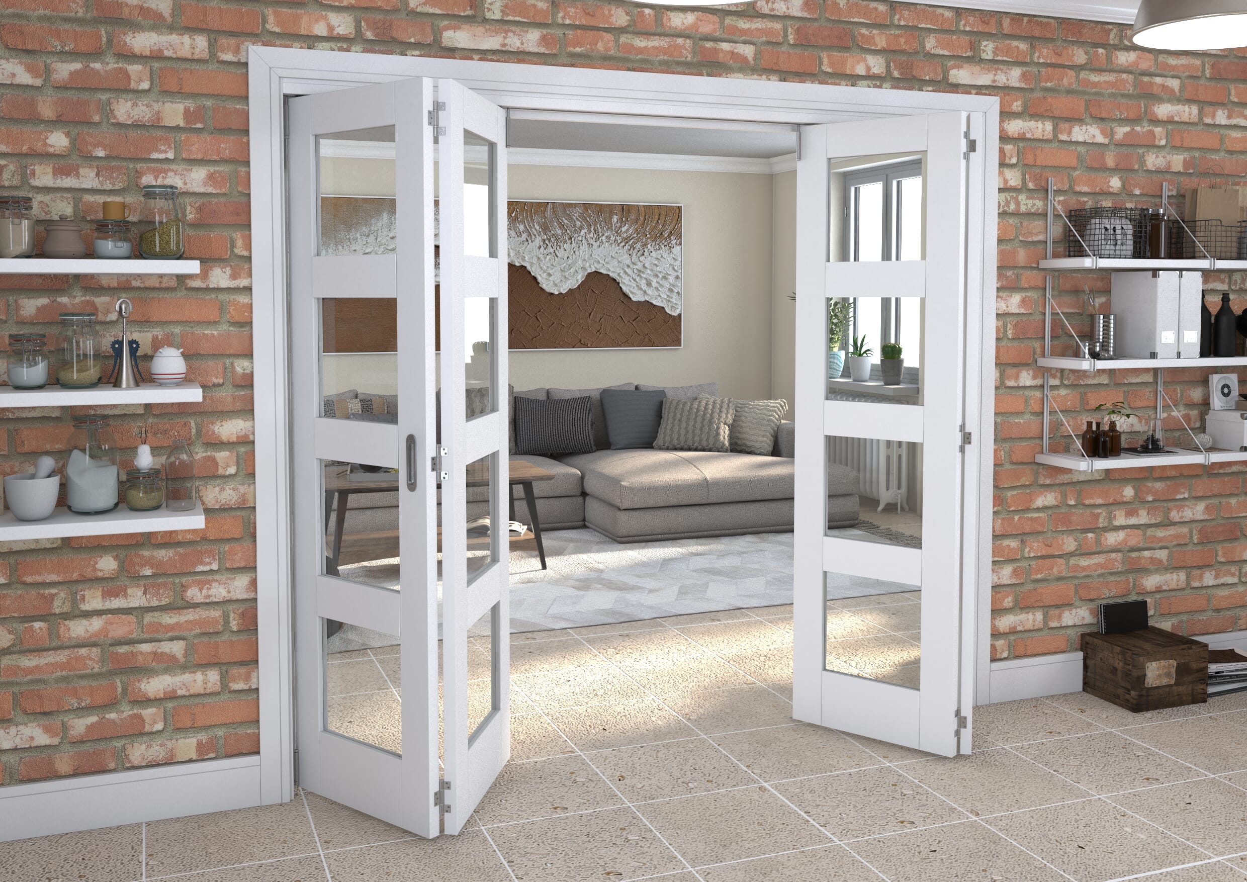 White 4L Roomfold Grande 2400mm 2 + 2 Set