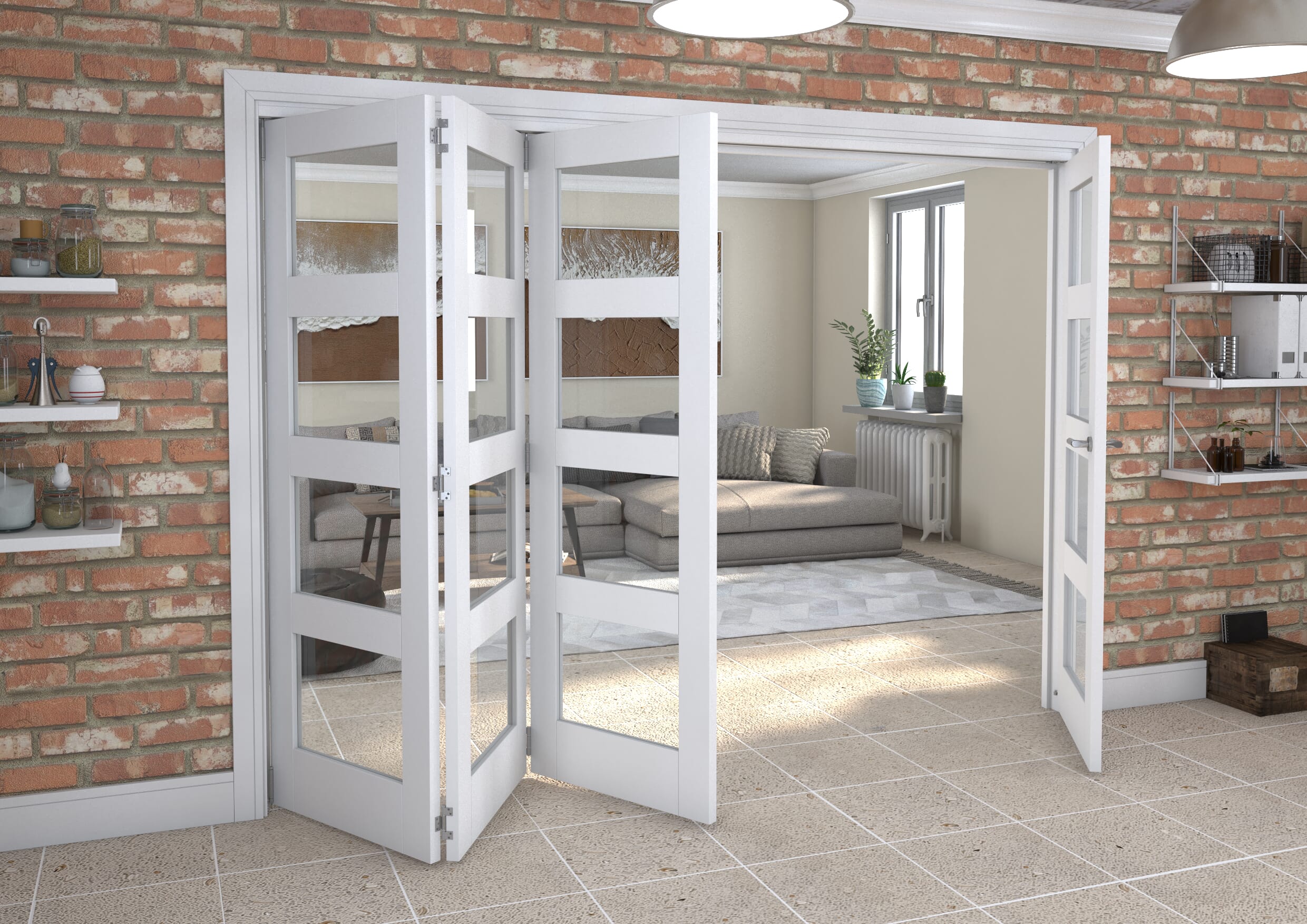 White 4L Roomfold Grande (3 + 1 x 686mm Doors)