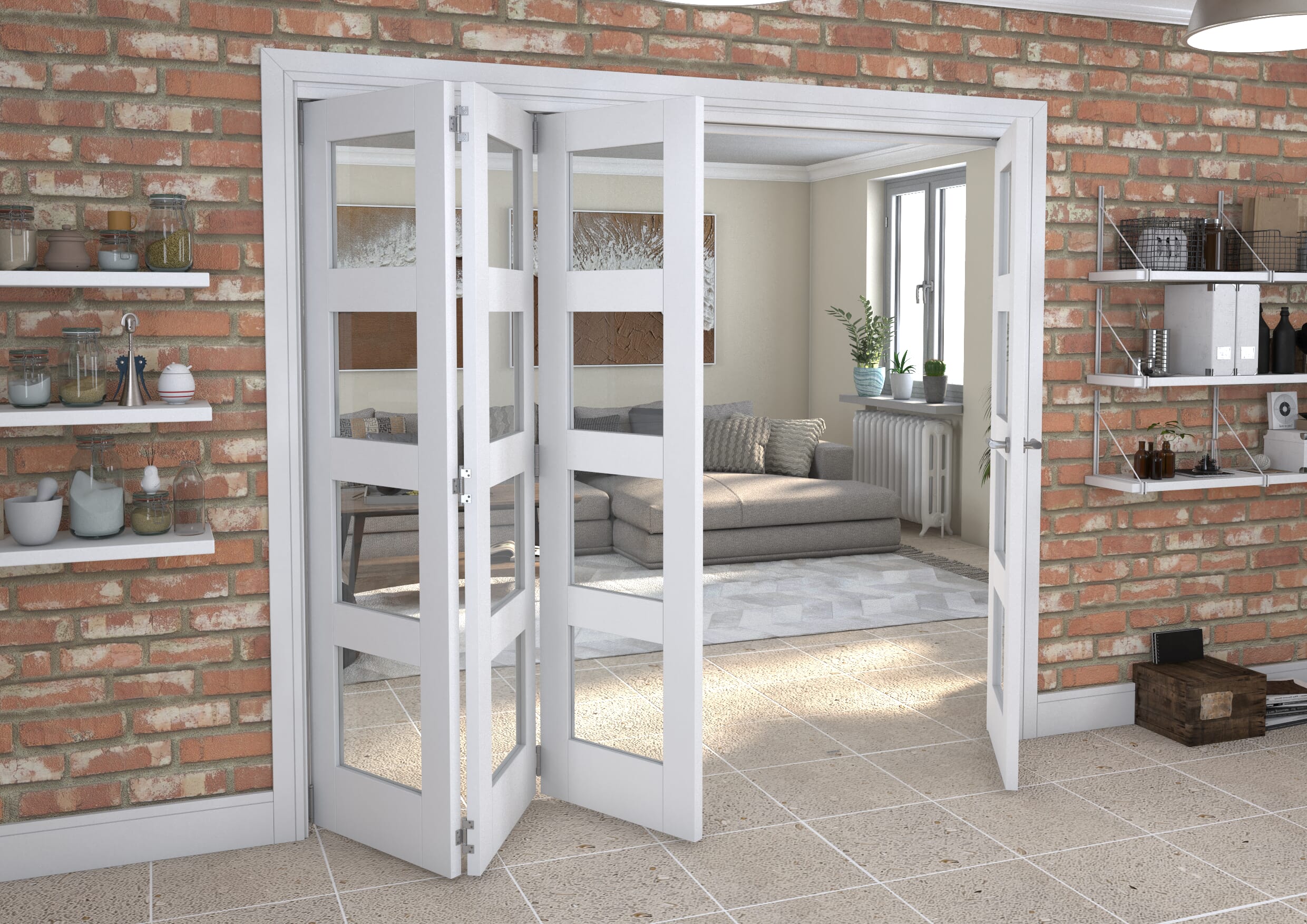White 4L Roomfold Grande 2400mm 3 + 1 Set