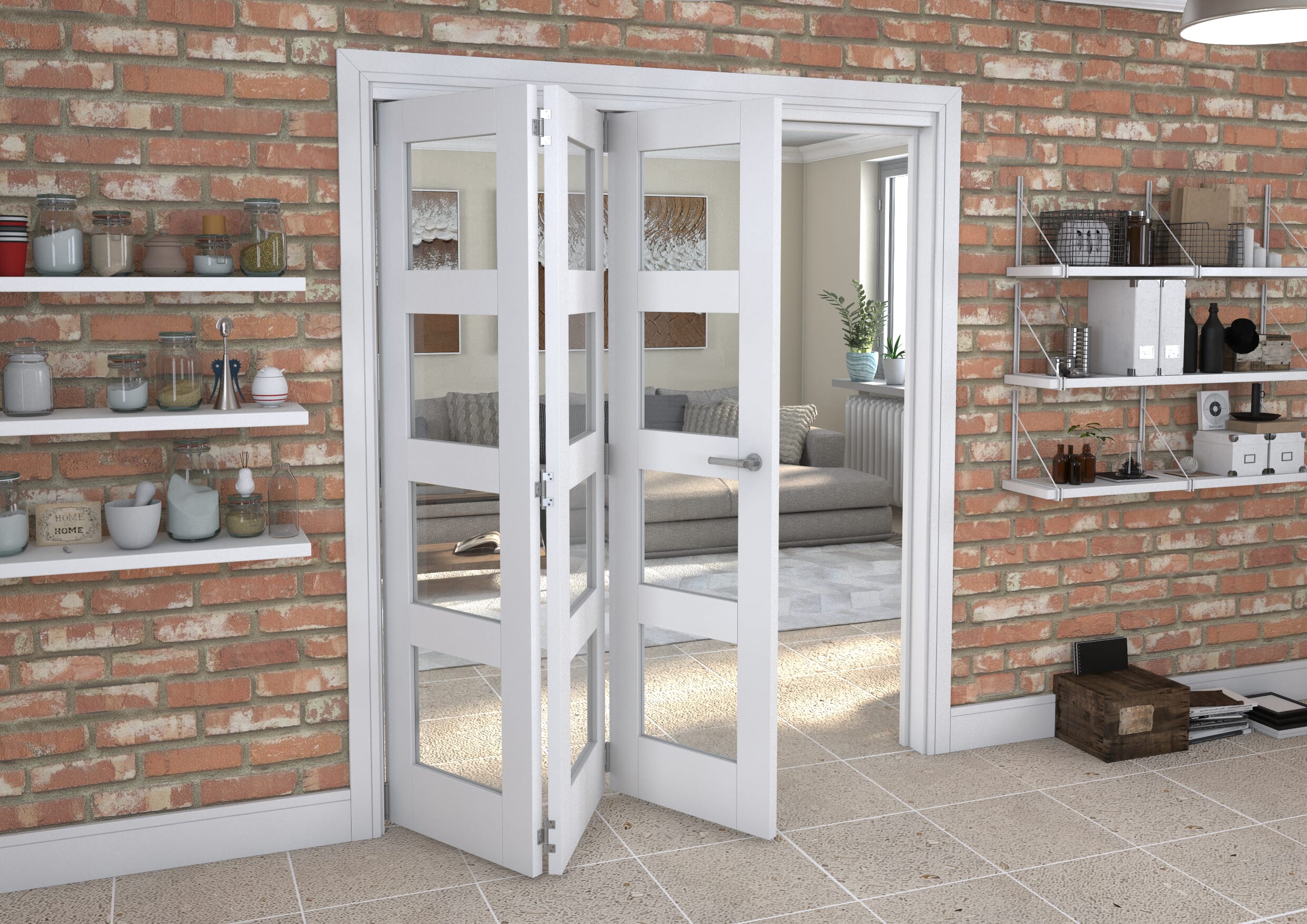 White 4L Roomfold Grande 1800mm 3 + 0 Set