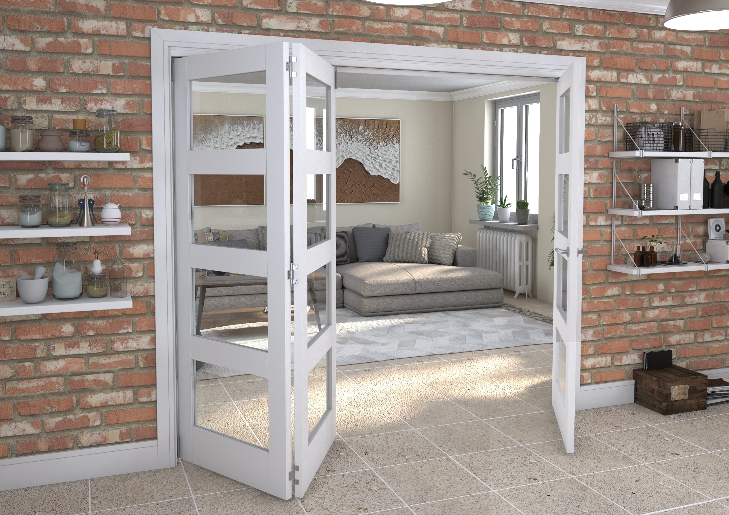 2371x2060x133mm White 4L Roomfold Grande (2+1)