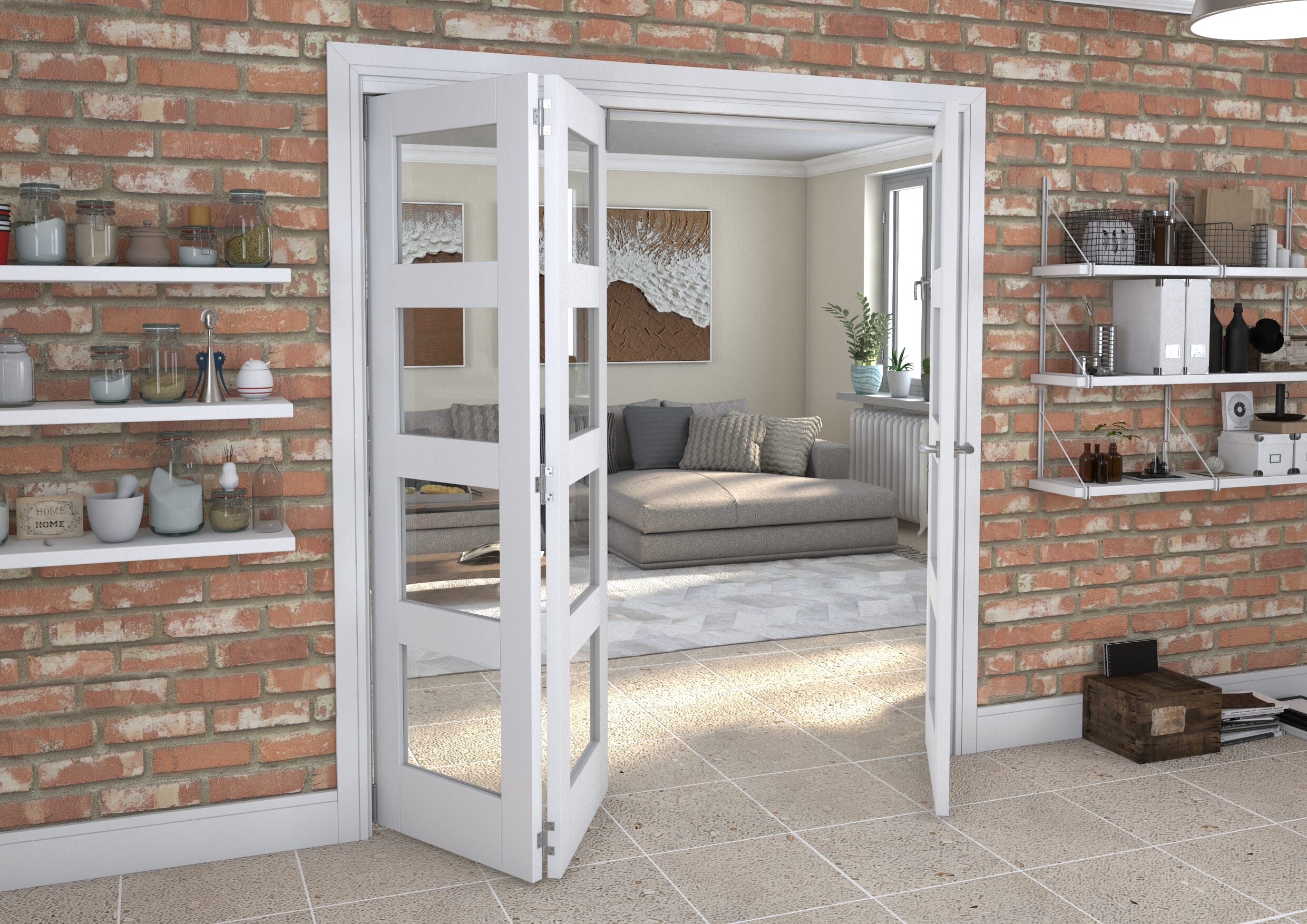 1915x2060x133mm White 4L Roomfold Grande (2+1)