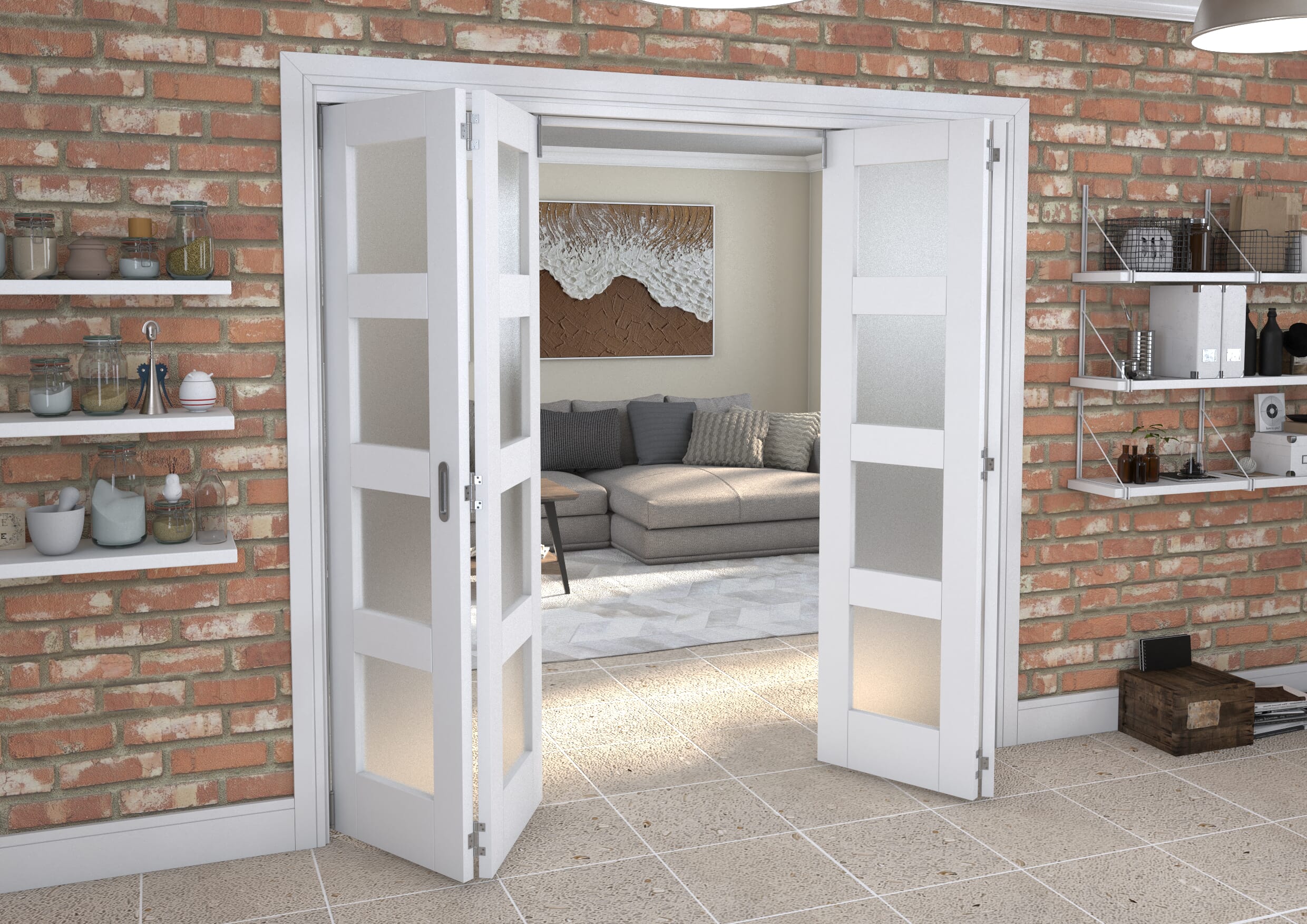 White Frosted 4L Roomfold Grande (2 + 2 x 533mm Doors)