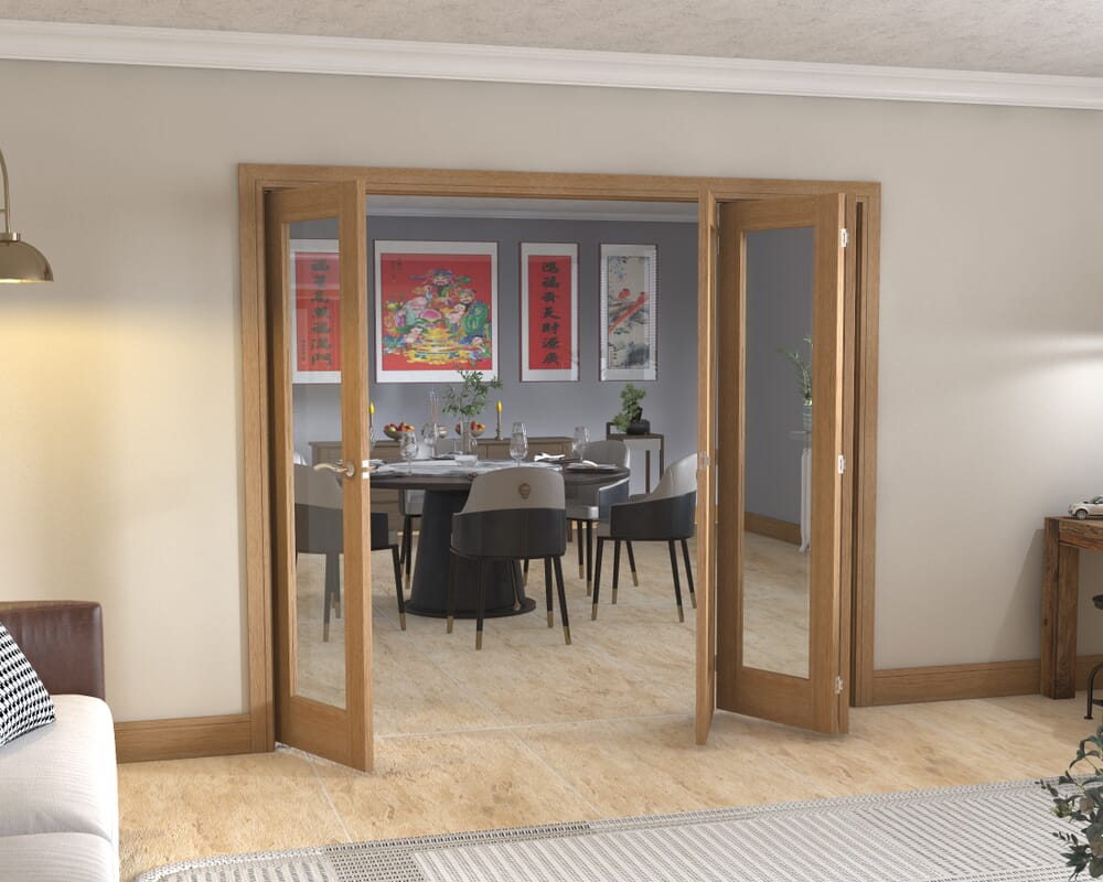 Glazed Oak - 4 Door Roomfold (4 x 573mm doors)
