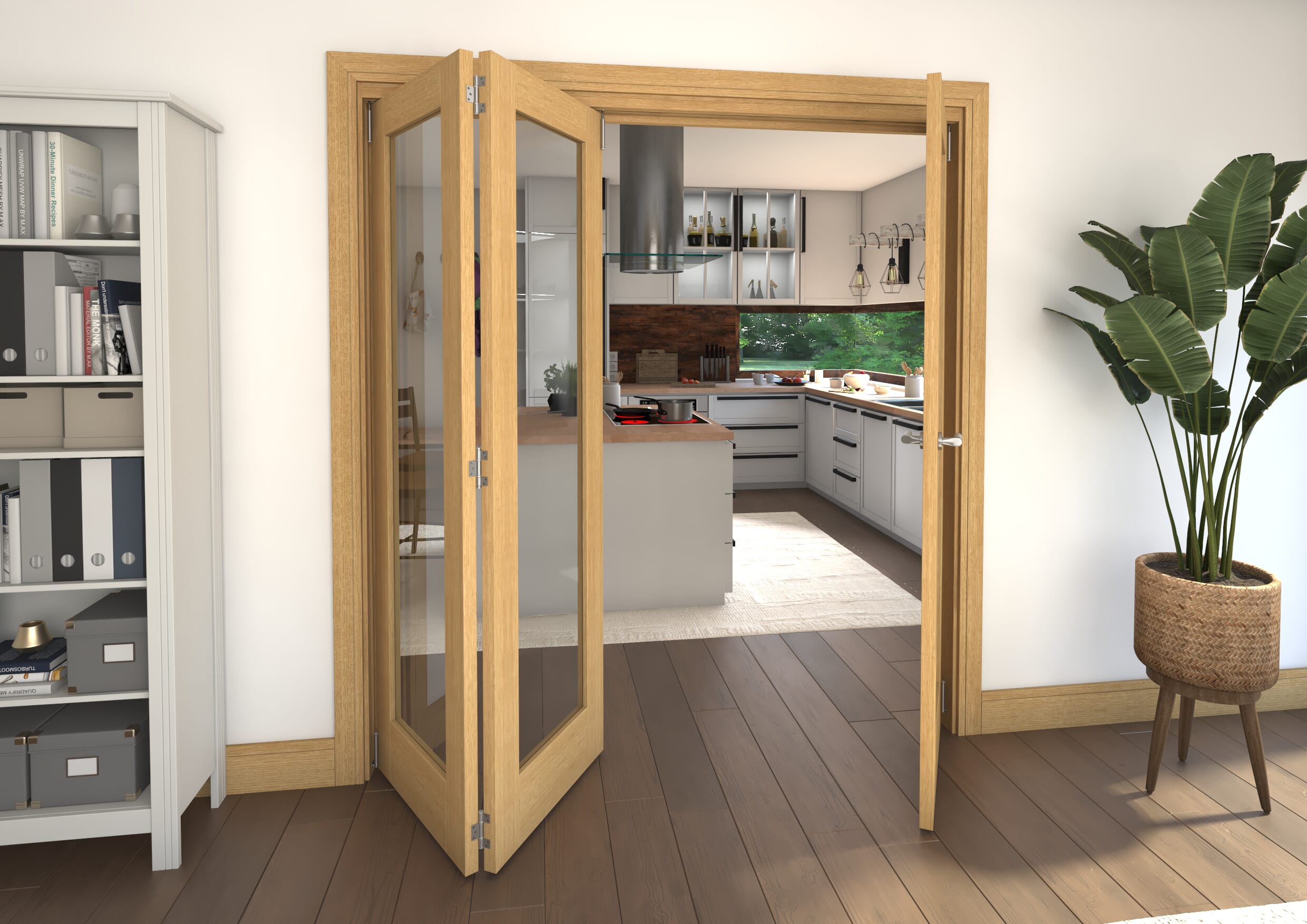 1915x2060x133mm Pref. Oak P10 Roomfold Grande (2+1)