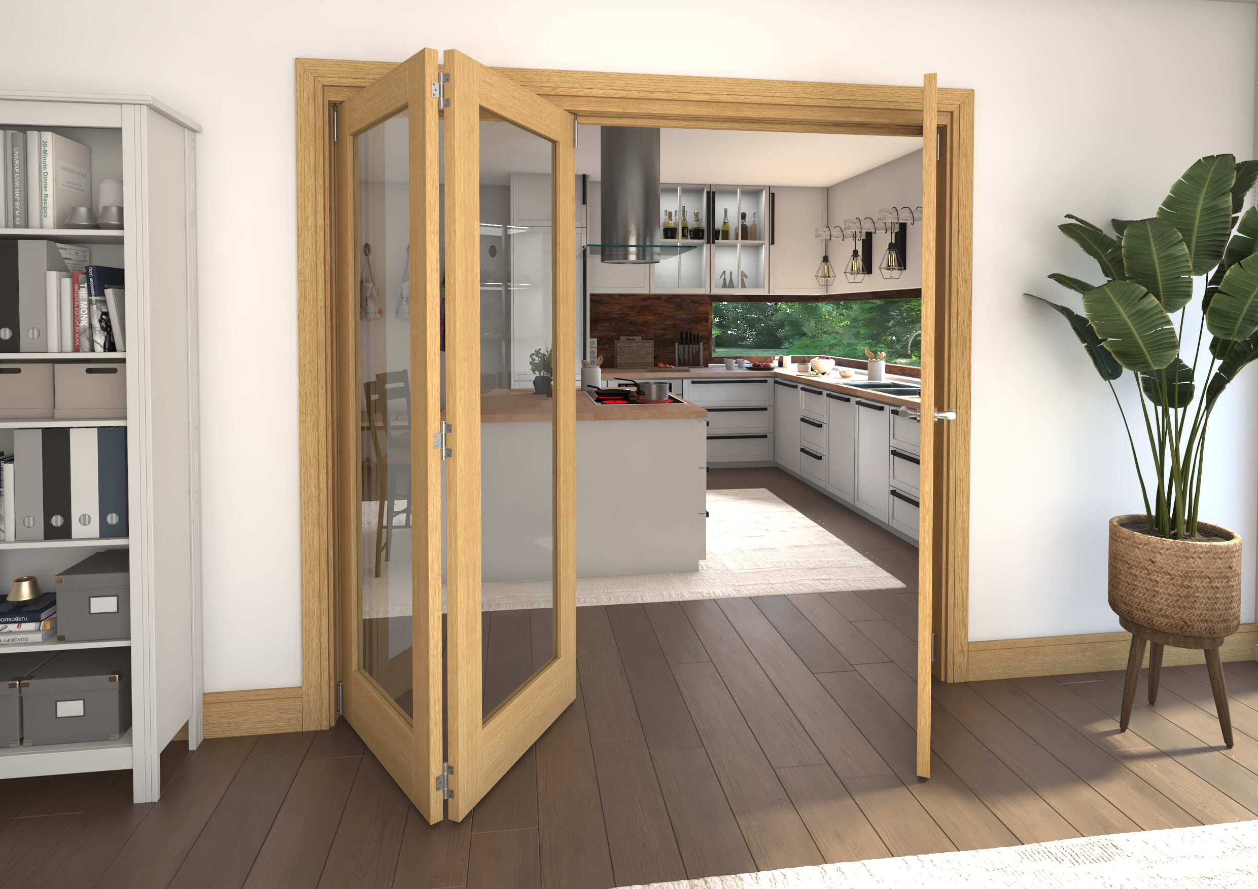2143x2060x133mm Pref. Oak P10 Roomfold Grande (2+1)