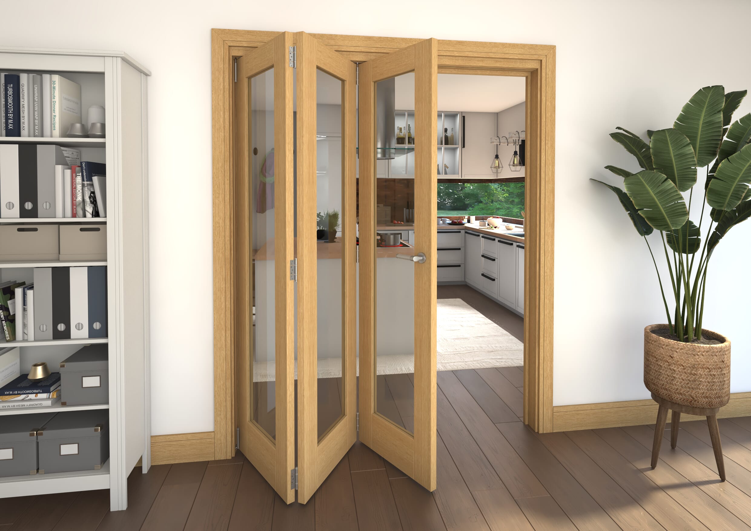 1674x2060x133mm Pref. Oak P10 Roomfold Grande (3+0)