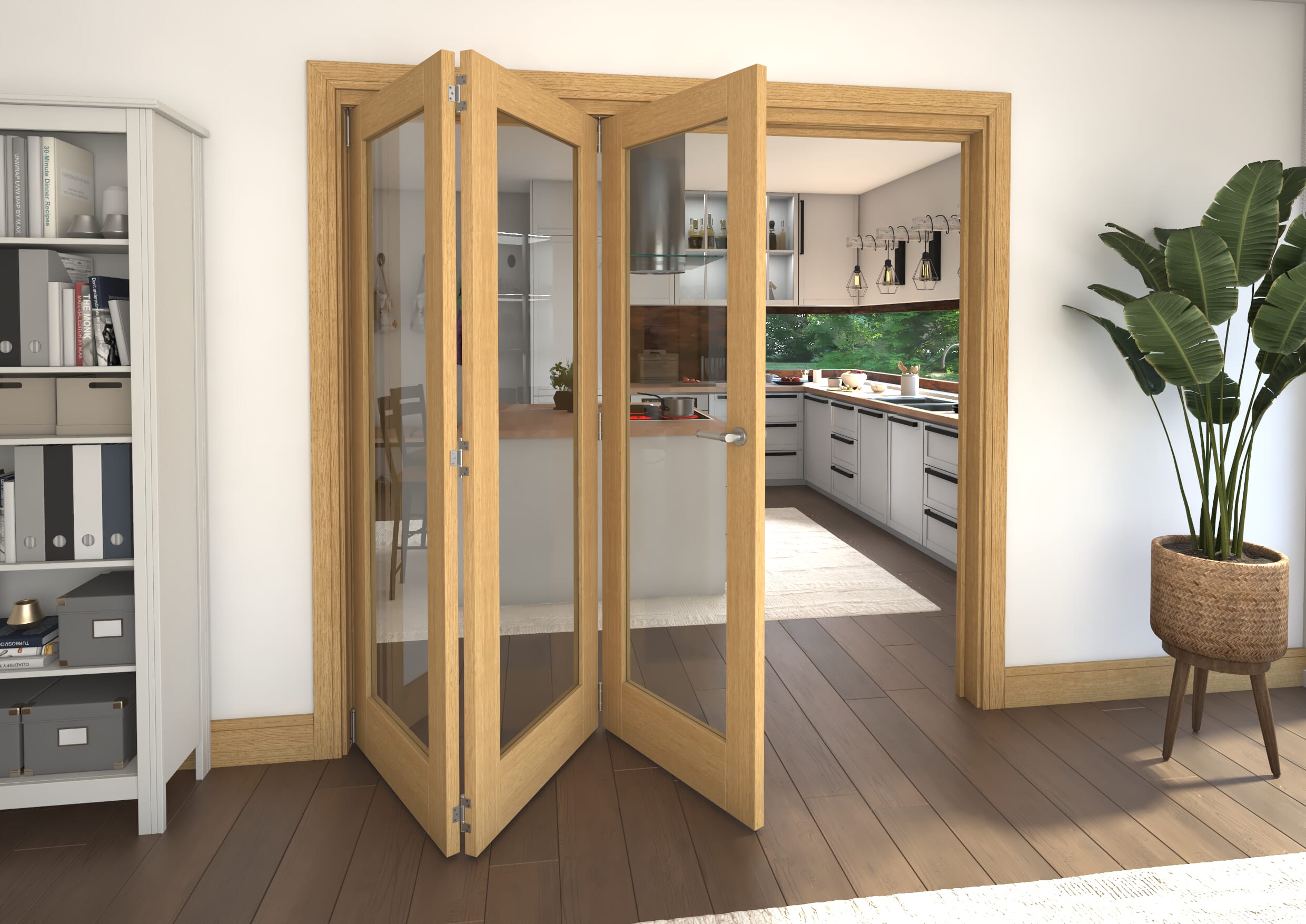2133x2060x133mm Pref. Oak P10 Roomfold Grande (3+0)