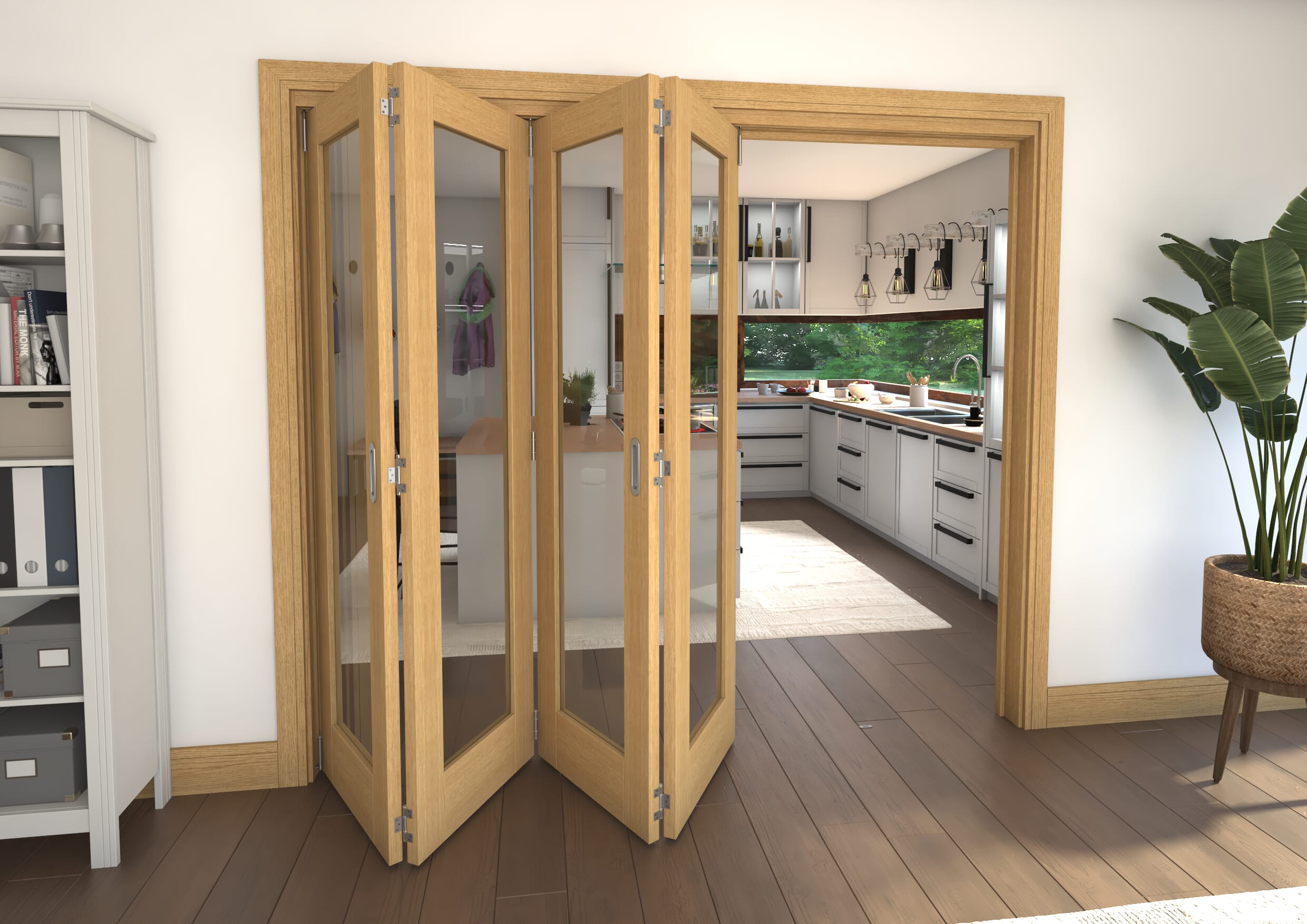 2373x2060x133mm Pref. Oak P10 Roomfold Grande (4+0)