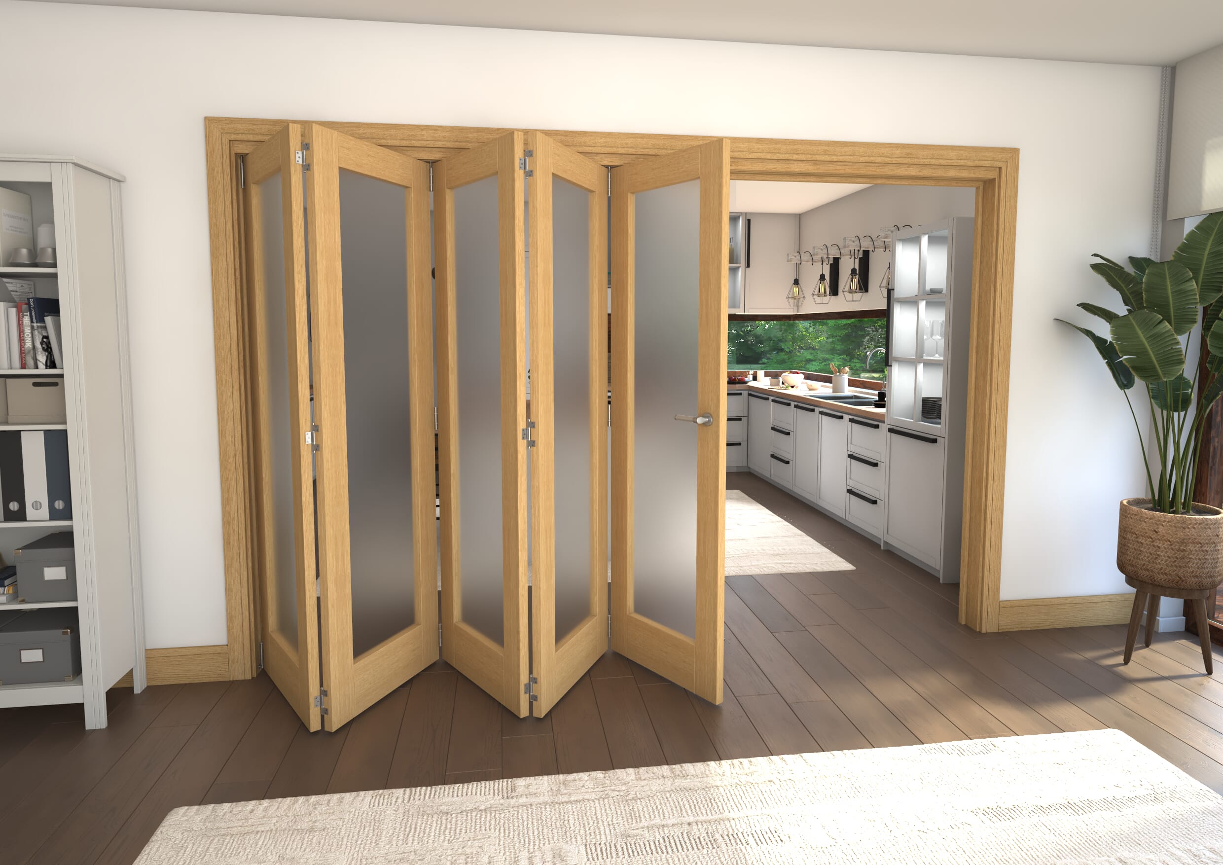 3131x2060x133mm Pref. Oak P10 Frosted Roomfold Grande (5+0)