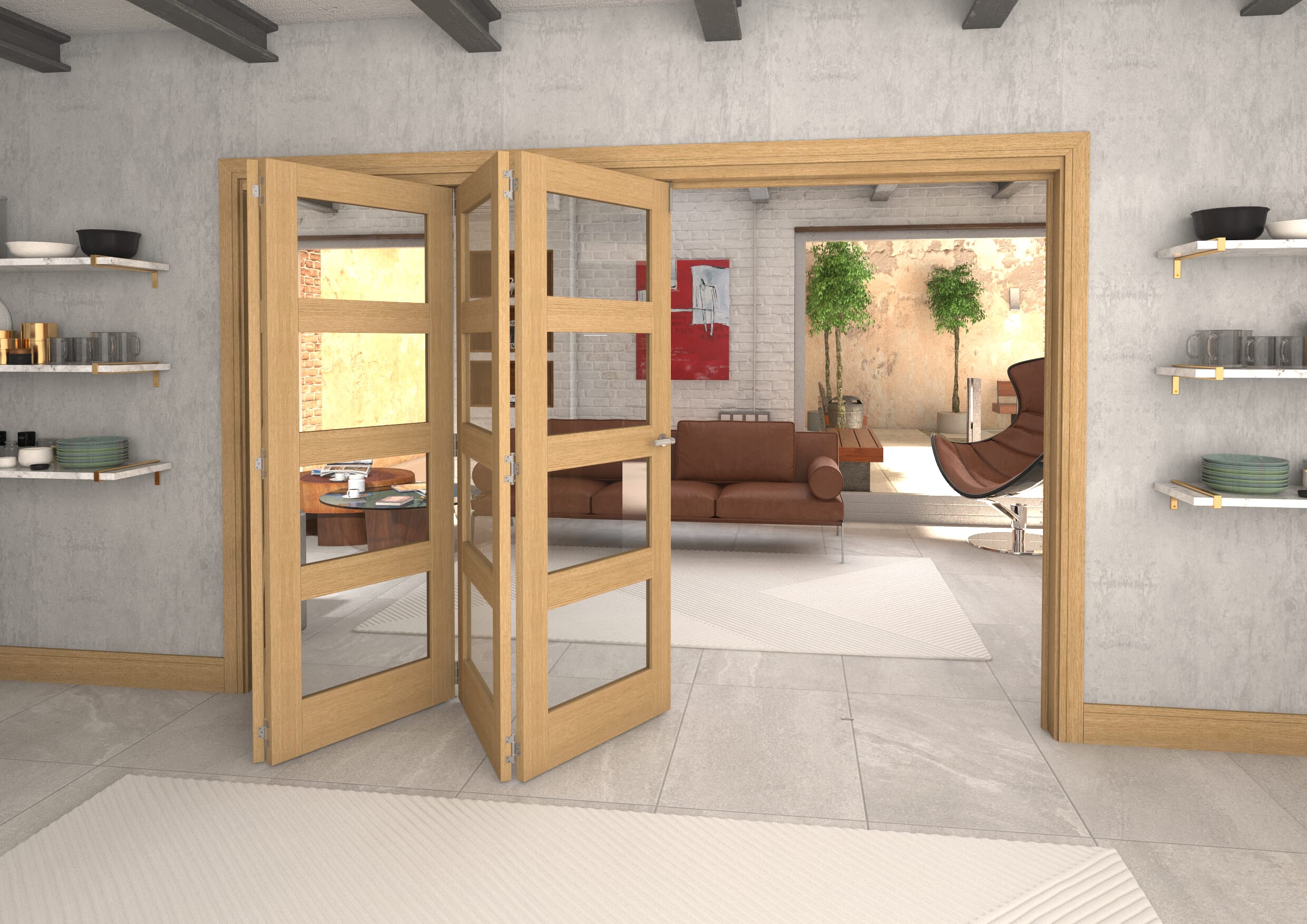 3129x2060x133mm Pref. Oak 4L Roomfold Grande (4+0)