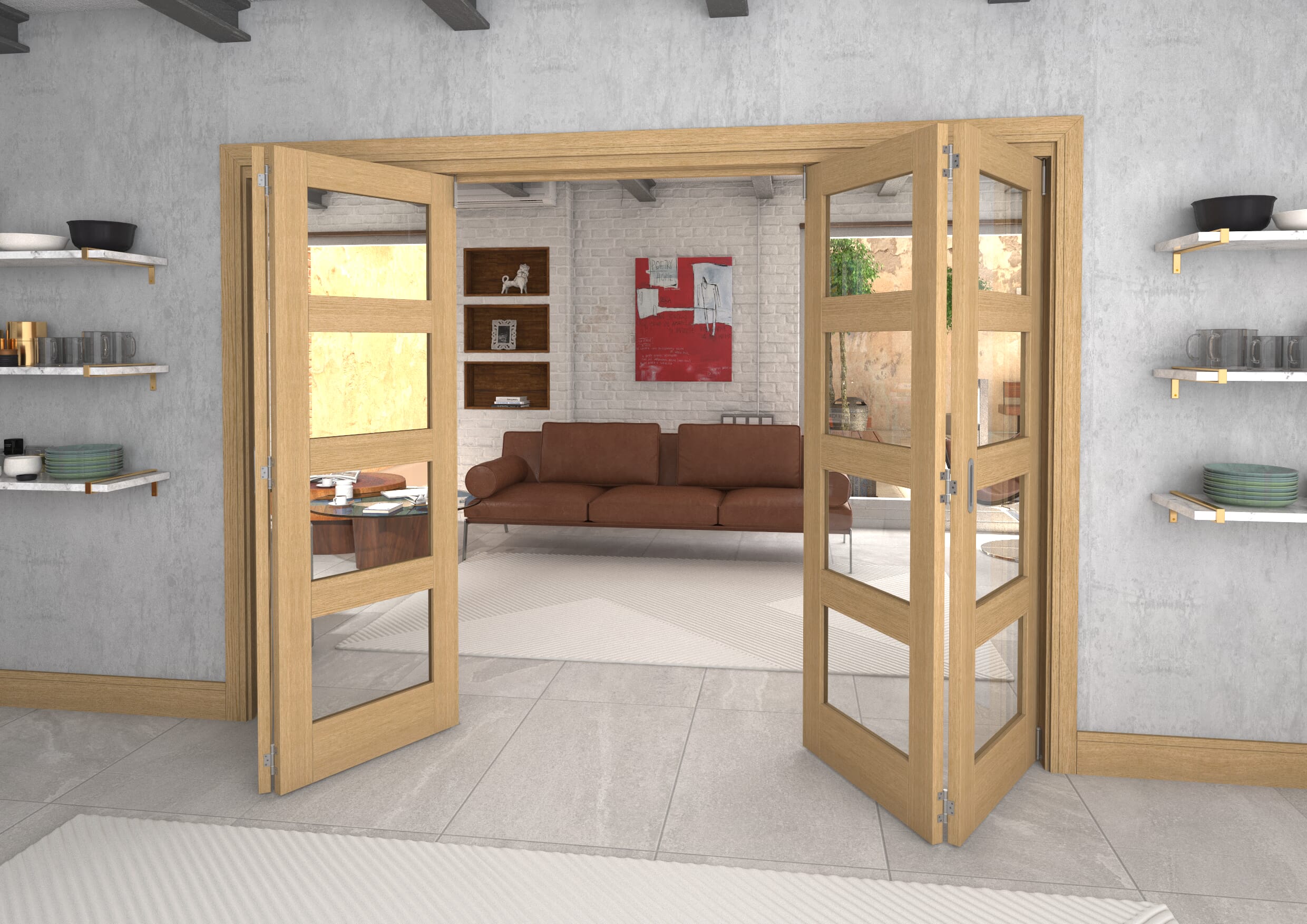 2832x2060x133mm Pref. Oak 4L Roomfold Grande (2+2)
