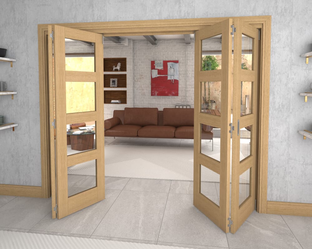 2528x2060x133mm Pref. Oak 4L Roomfold Grande (2+2)