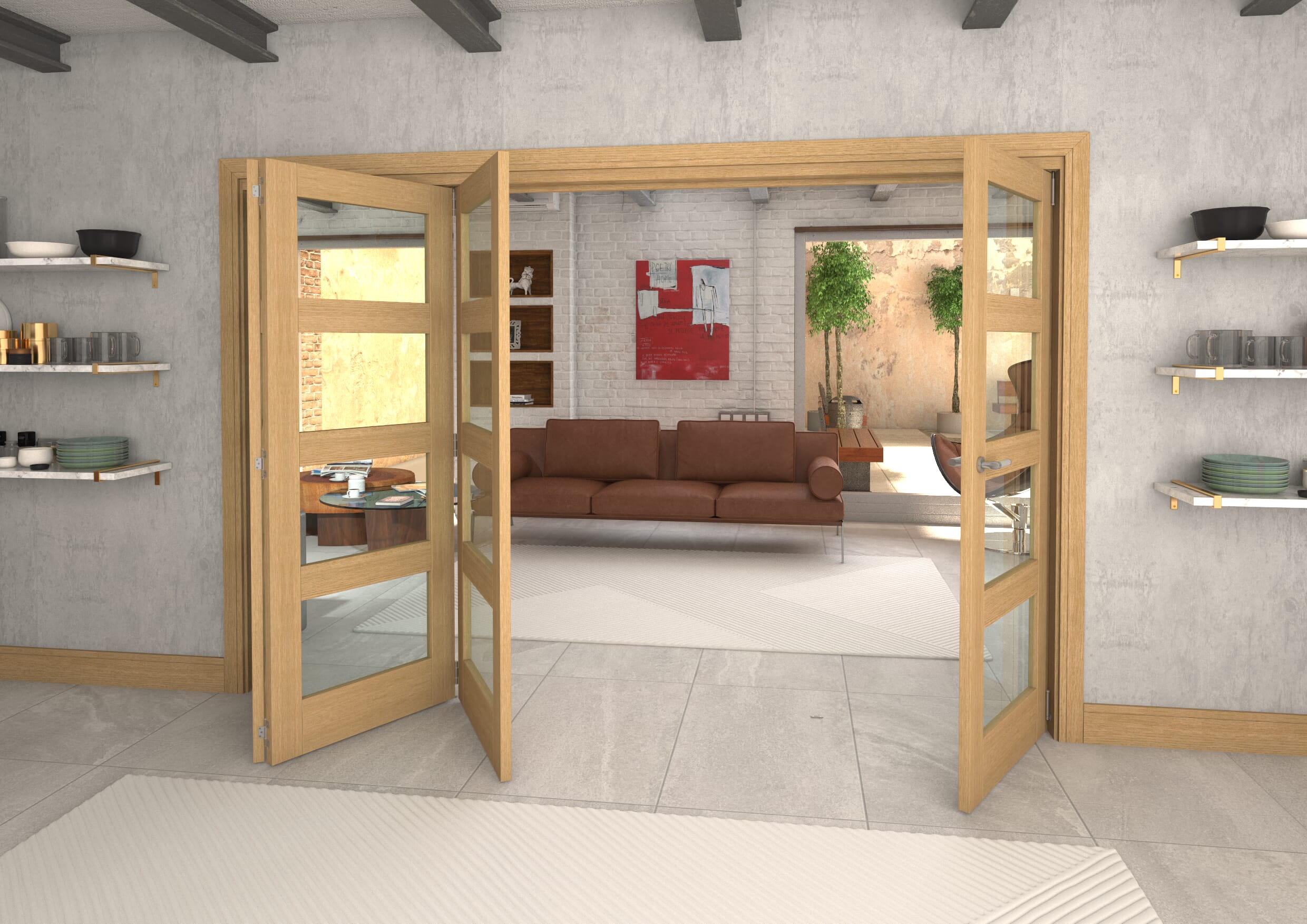 3136x2060x133mm Pref. Oak 4L Roomfold Grande (3+1)