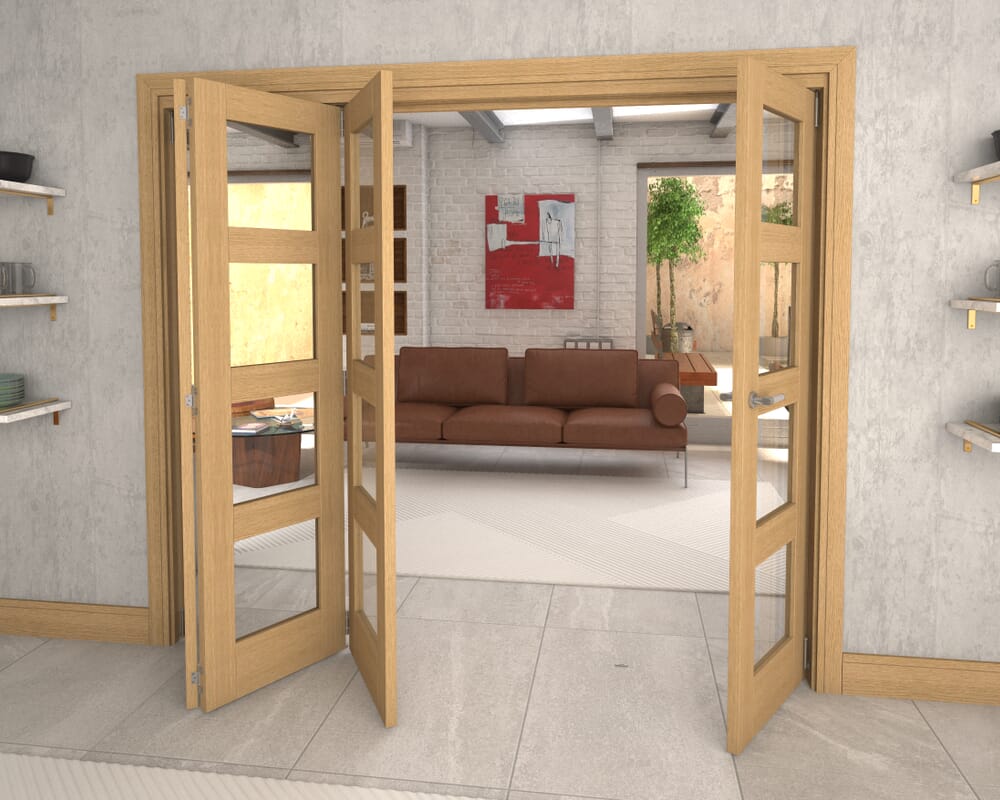 2380x2060x133mm Pref. Oak 4L Roomfold Grande (3+1)