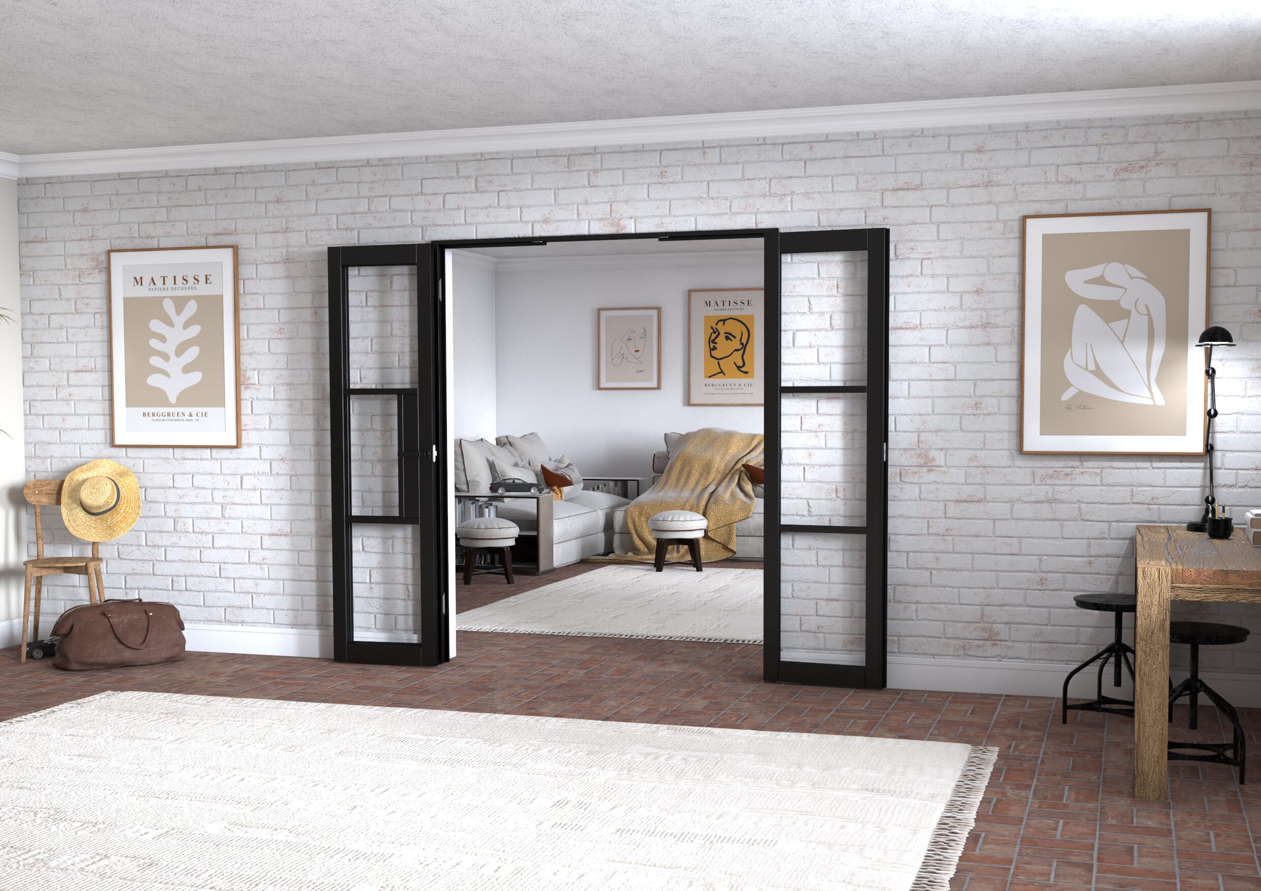 Black Heritage 3 Door Frenchfold (3 x 533mm Doors)