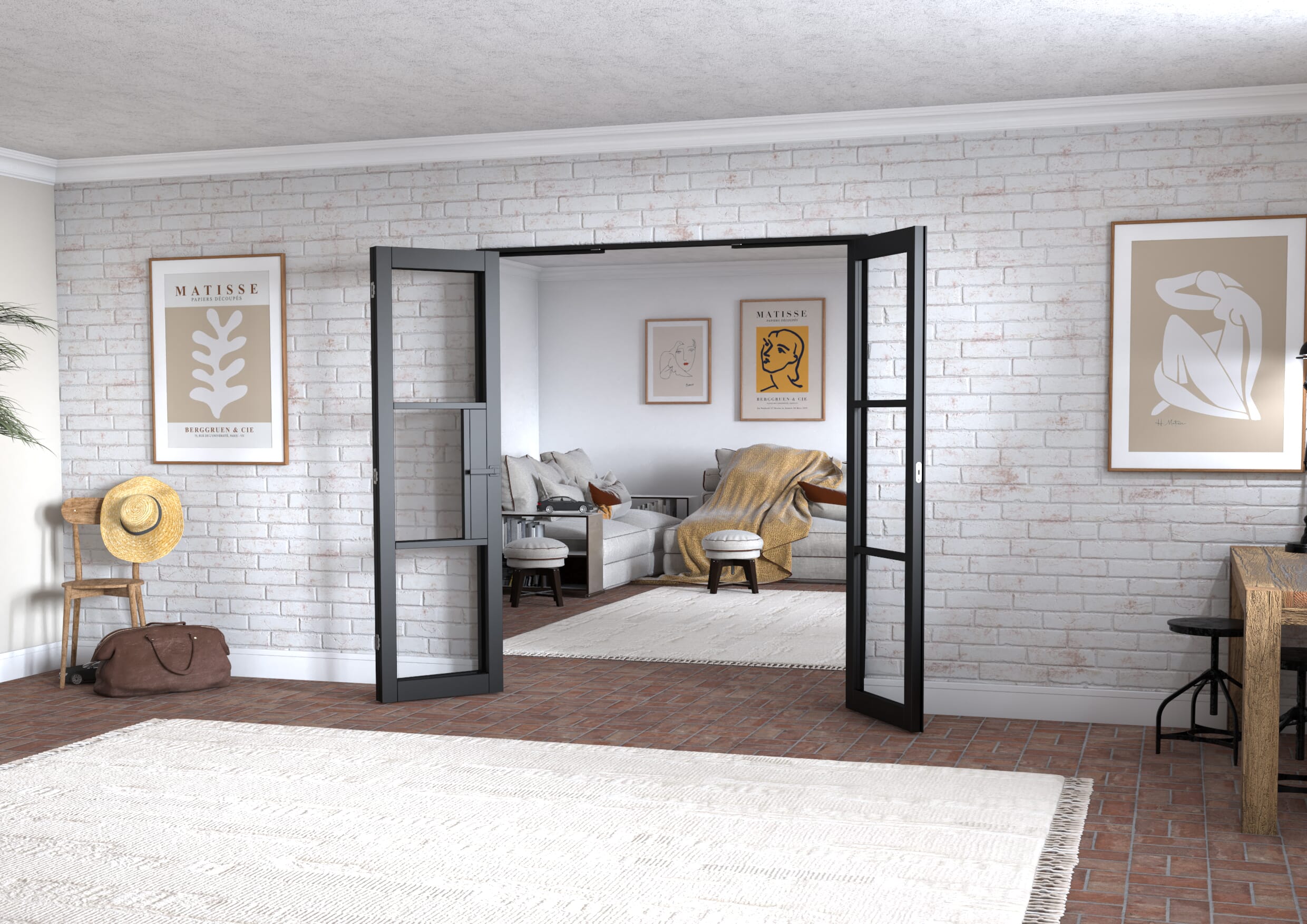 Black Heritage 3 Door Frenchfold (3 x 573mm Doors)