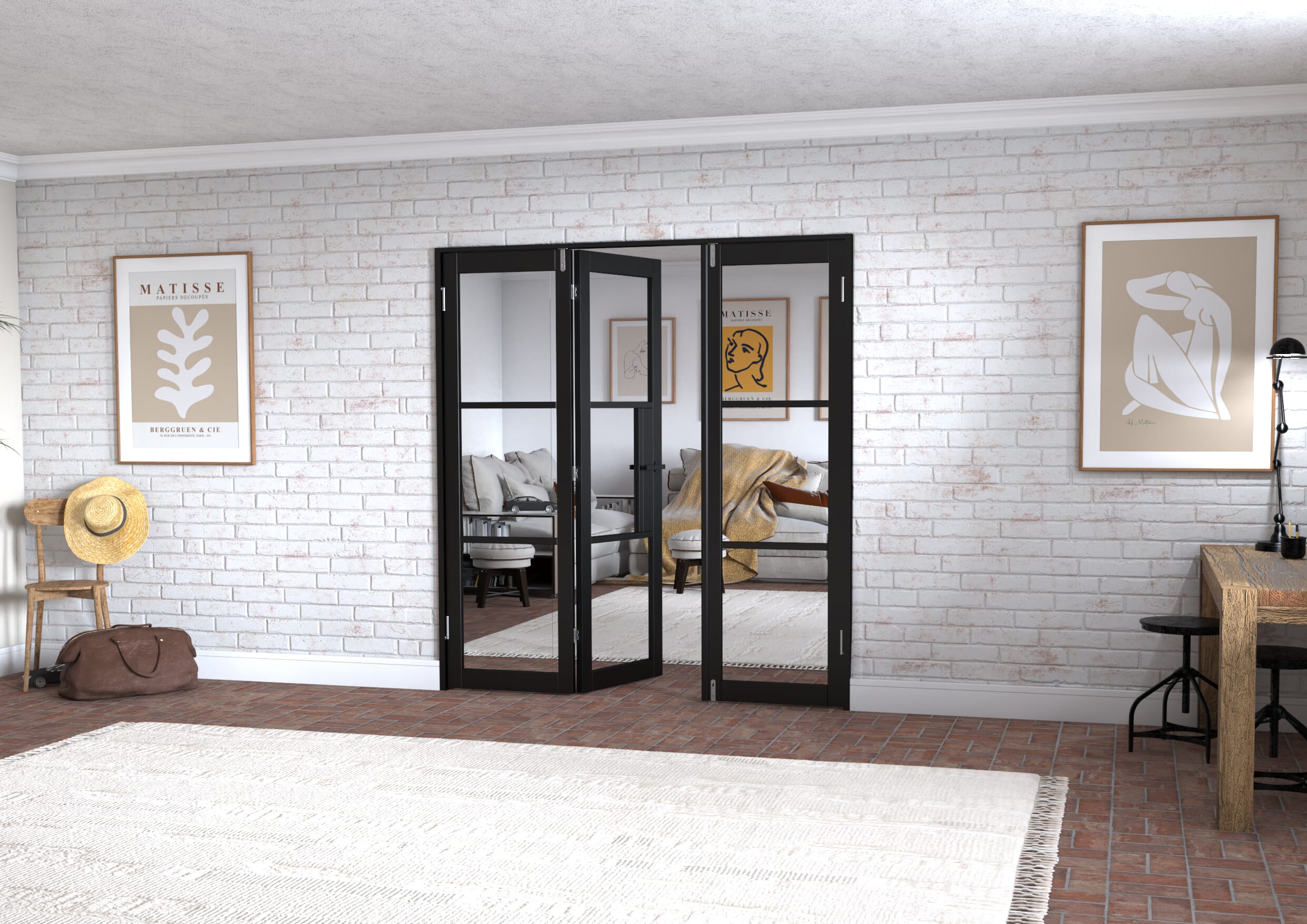 Black Heritage 3 Door Frenchfold (3 x 610mm Doors)