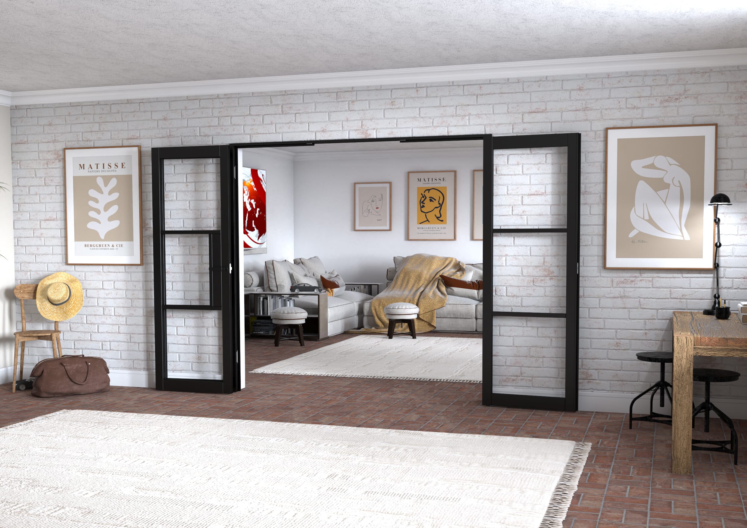 Black Heritage 3 Door Frenchfold (3 x 686mm Doors)