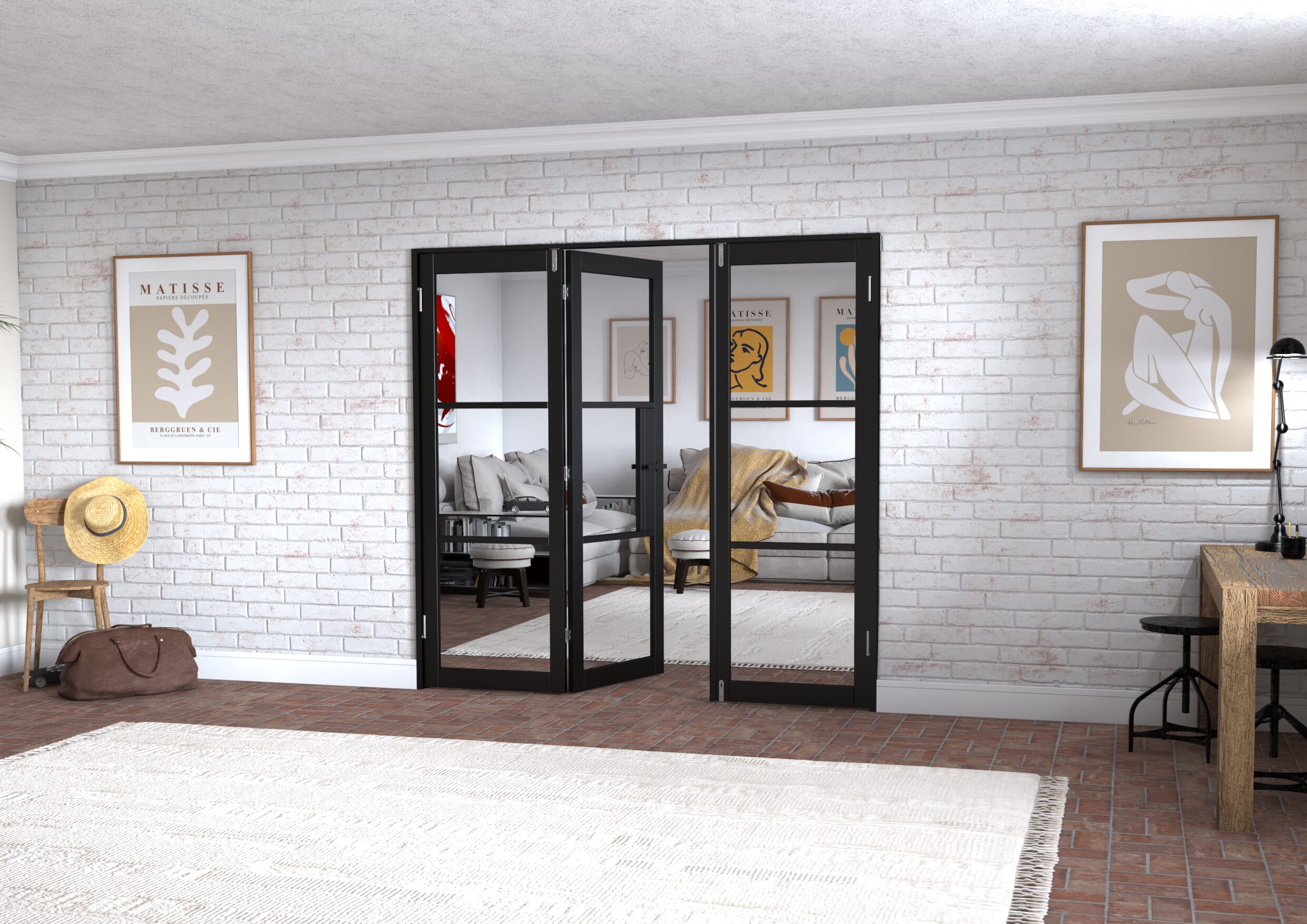 Black Heritage 3 Door Frenchfold (3 x 686mm Doors)