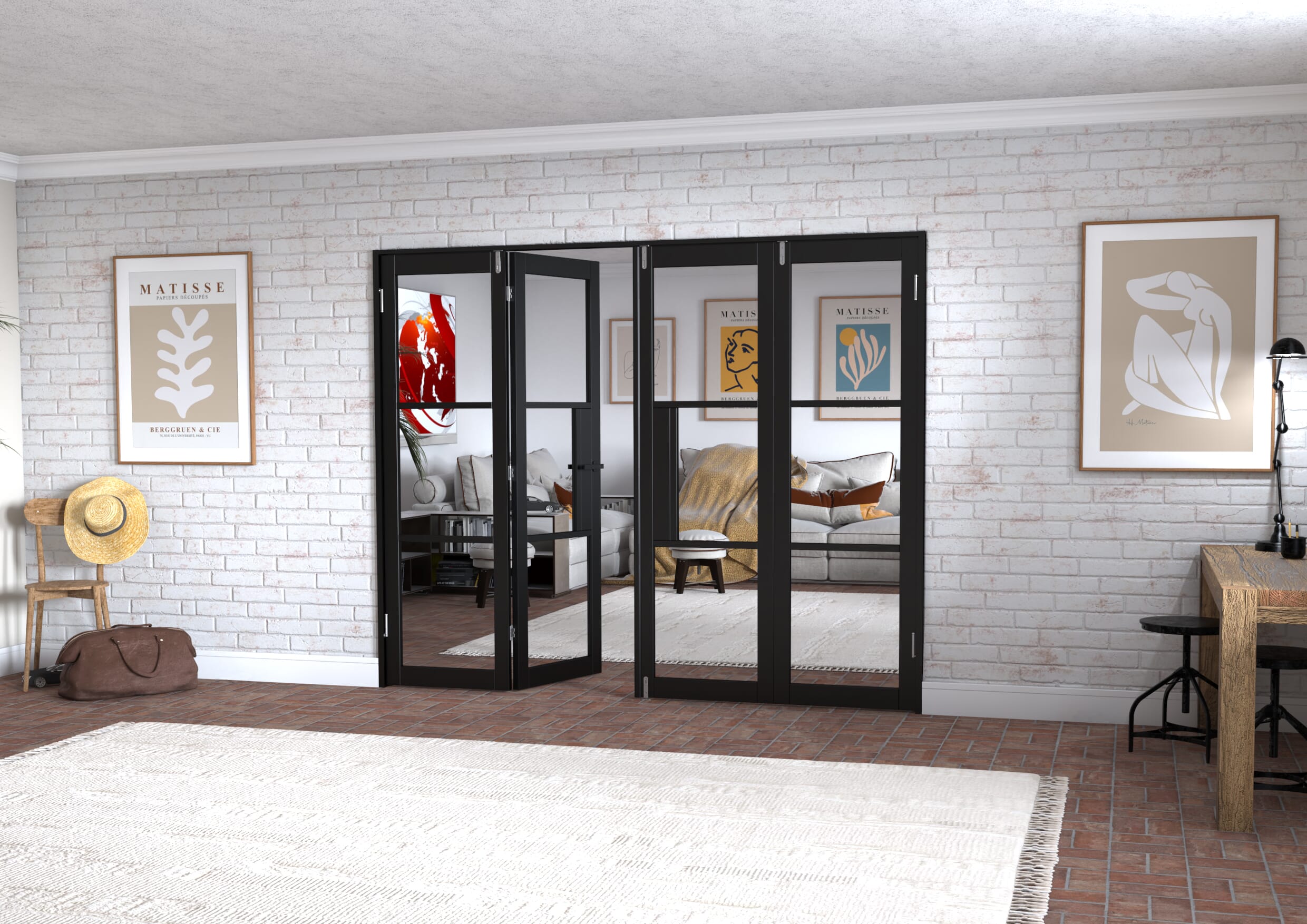 Black Heritage 4 Door Frenchfold (4 x 610mm Doors)