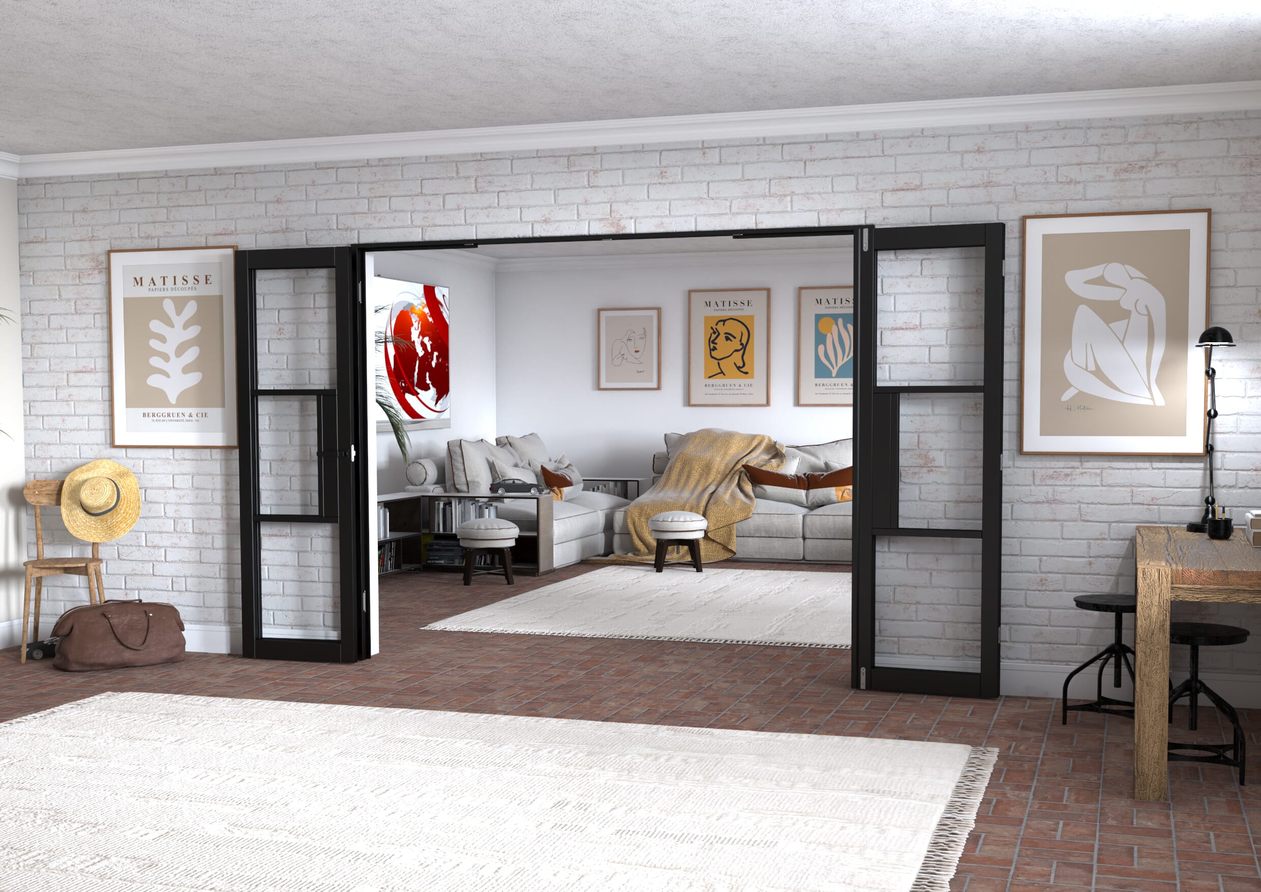 Black Heritage 4 Door Frenchfold (4 x 610mm Doors)