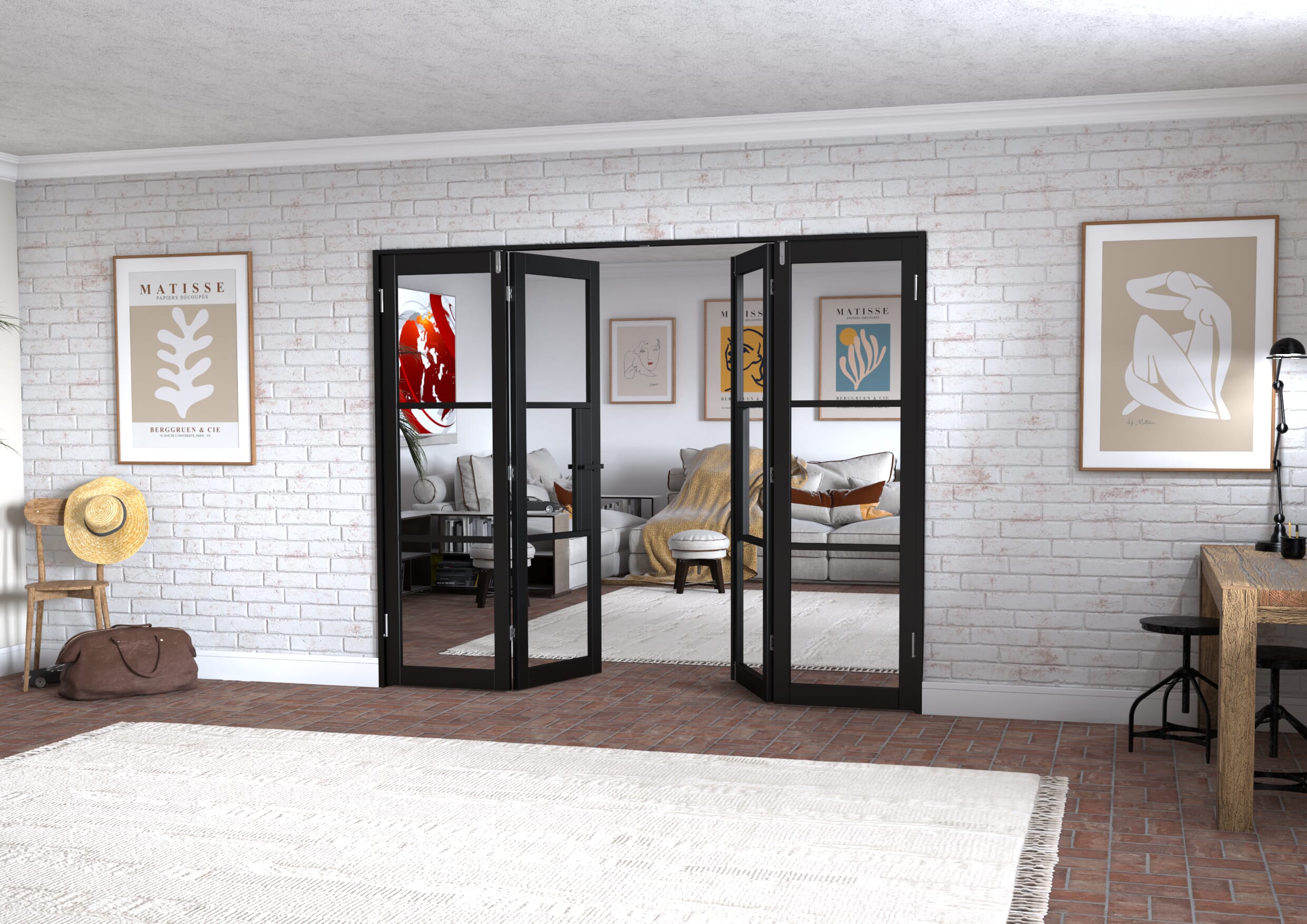 Black Heritage 4 Door Frenchfold (4 x 610mm Doors)