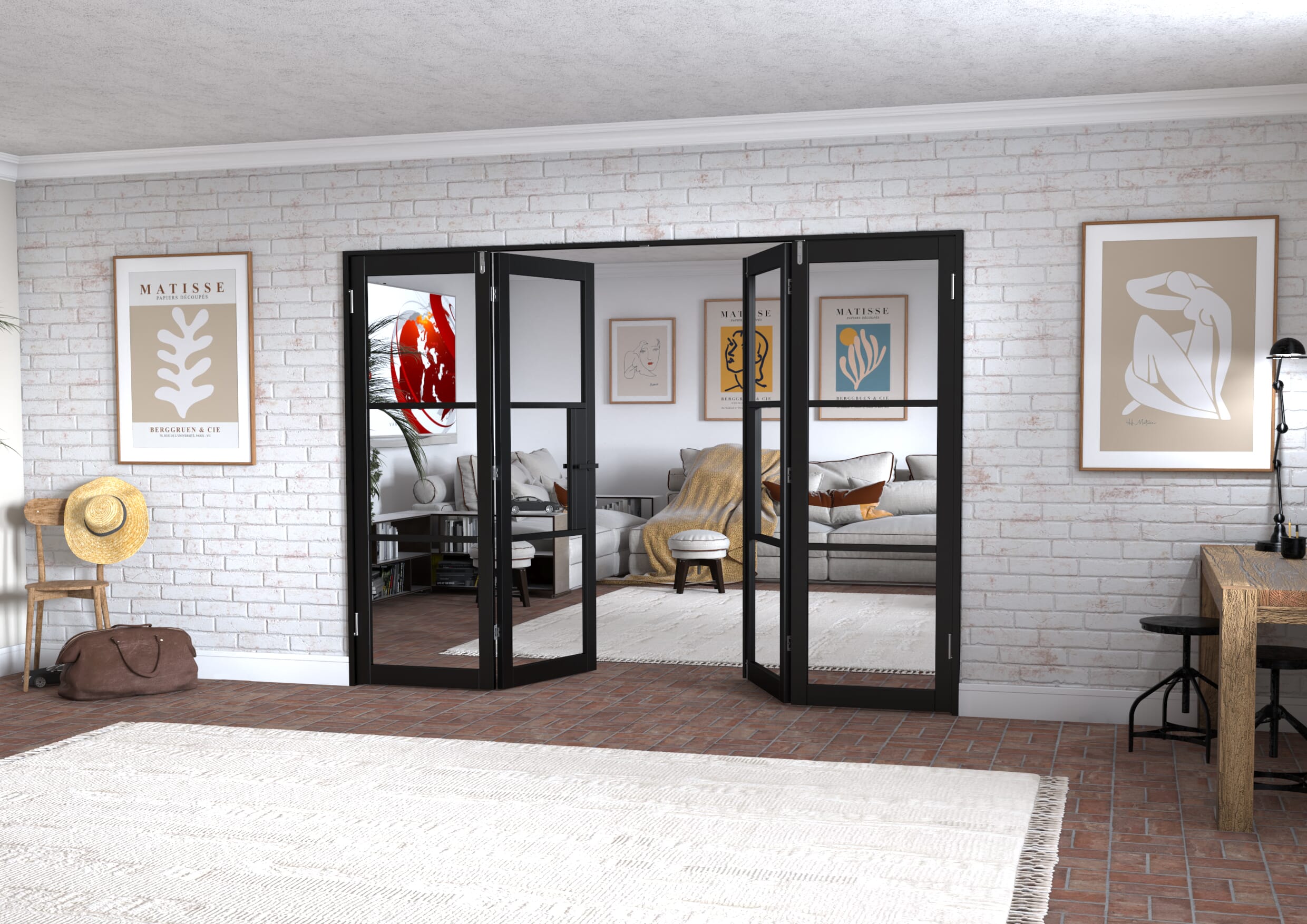 Black Heritage 4 Door Frenchfold (4 x 686mm Doors)