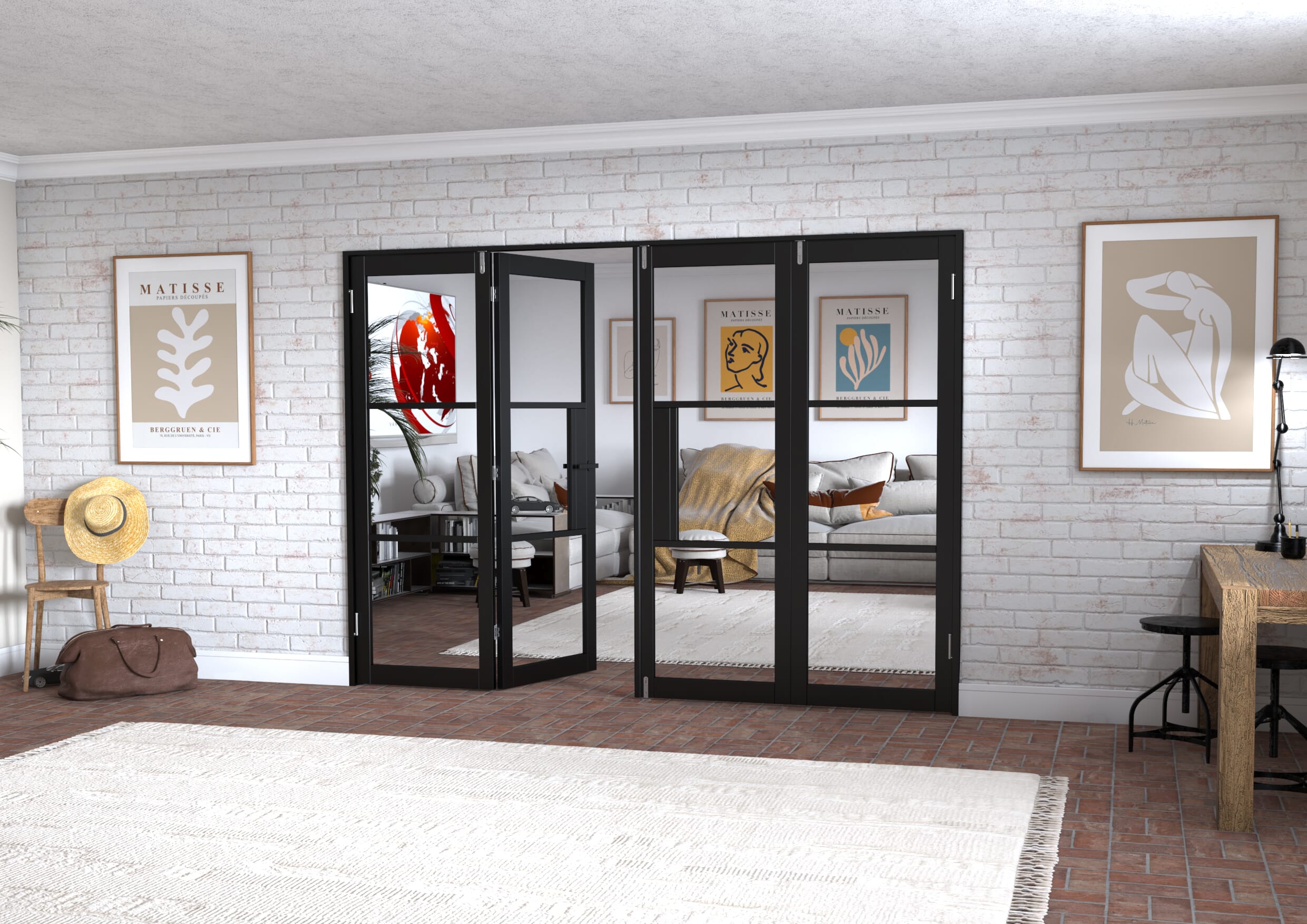 Black Heritage 4 Door Frenchfold (4 x 686mm Doors)