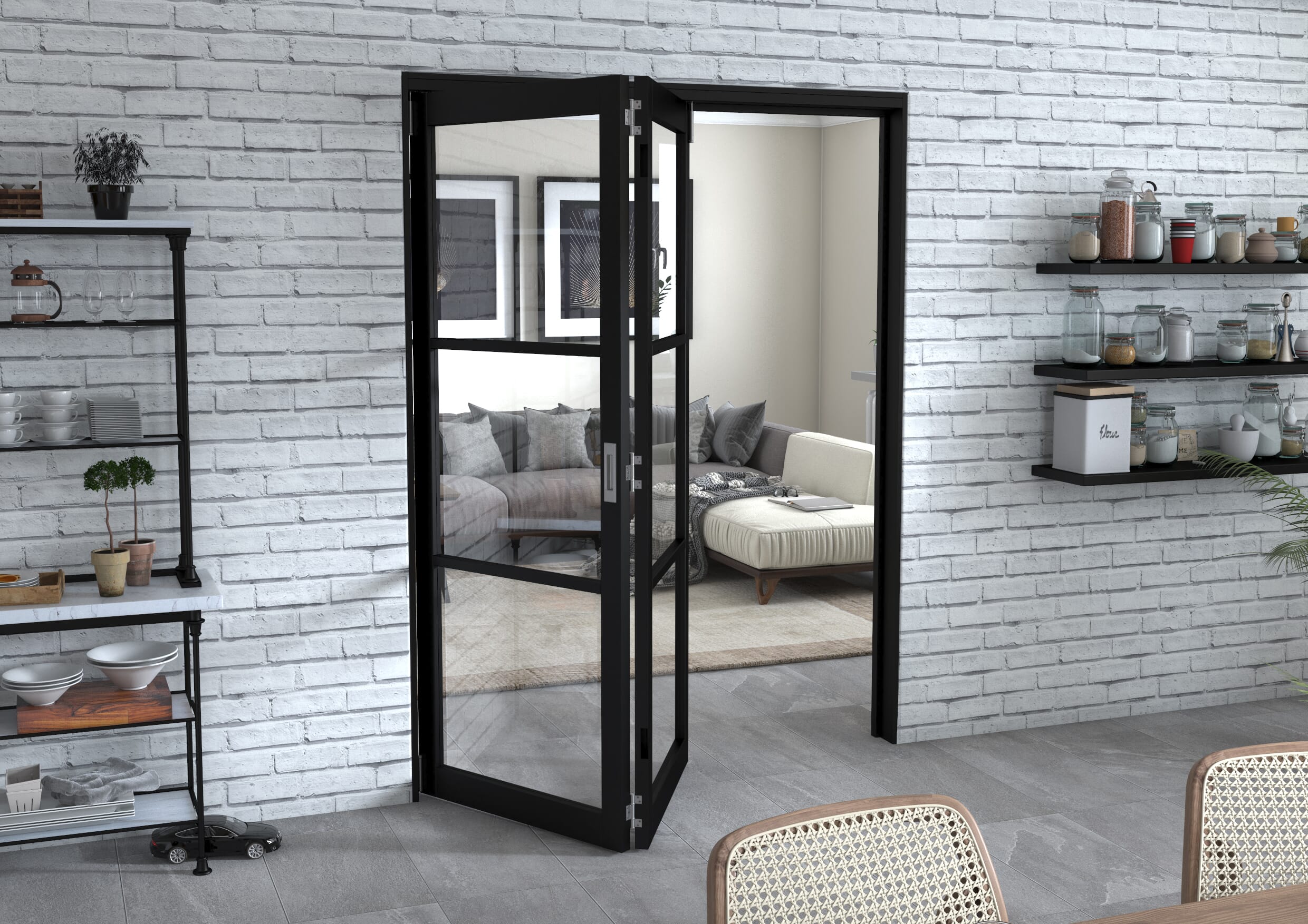 Black Heritage 2 Door Roomfold Grande (2 + 0 x 762mm Doors)