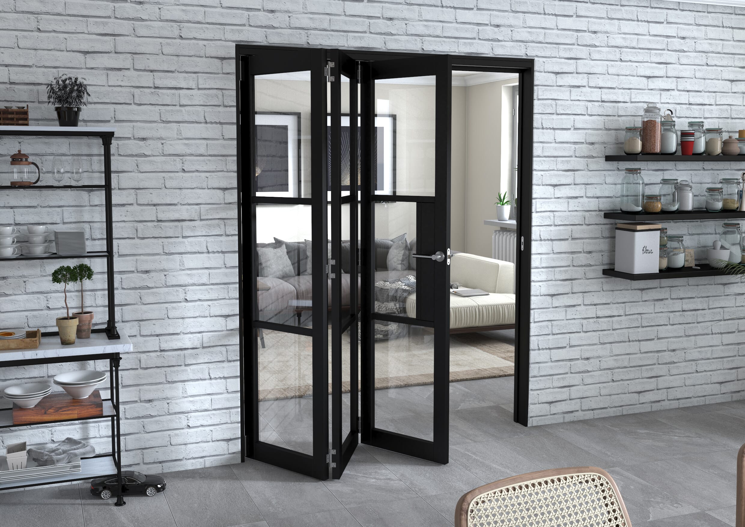 Black Heritage 3 Door Roomfold Grande (3 + 0 x 533mm Doors)