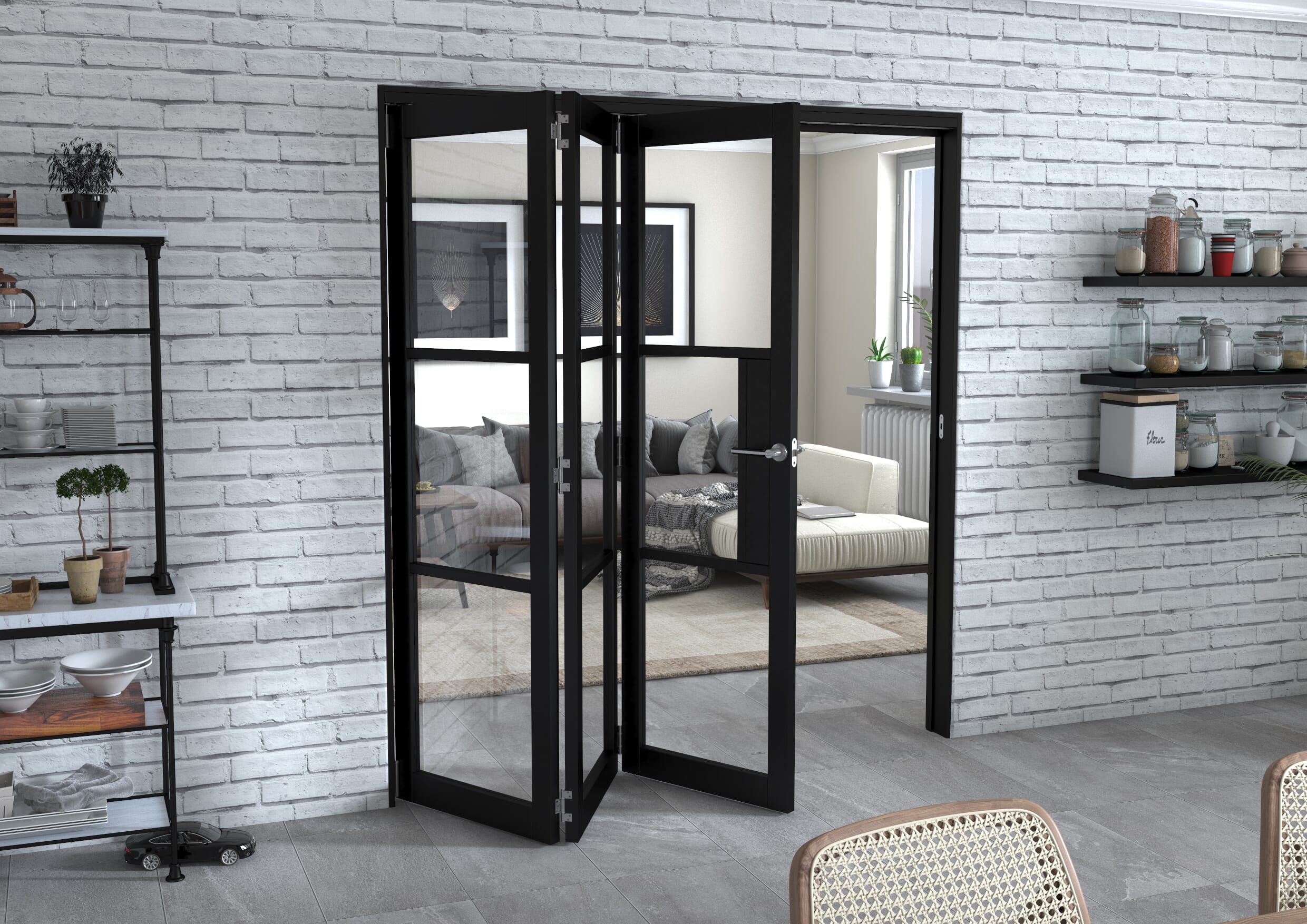 Black Heritage 3 Door Roomfold Grande (3 + 0 x 610mm Doors)