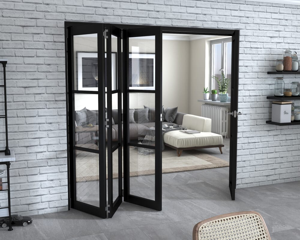 Black Heritage 4 Door Roomfold Grande (3 + 1 x 533mm Doors)