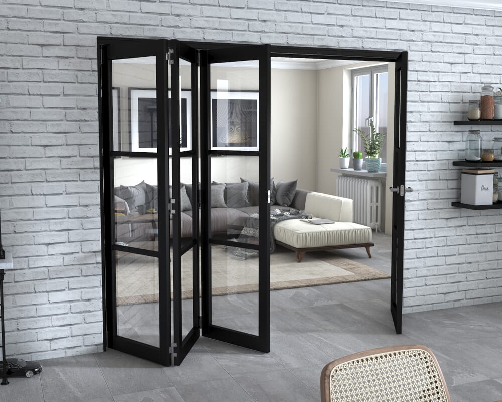 Black Heritage 4 Door Roomfold Grande 2400mm (8ft) 3 + 1 Set