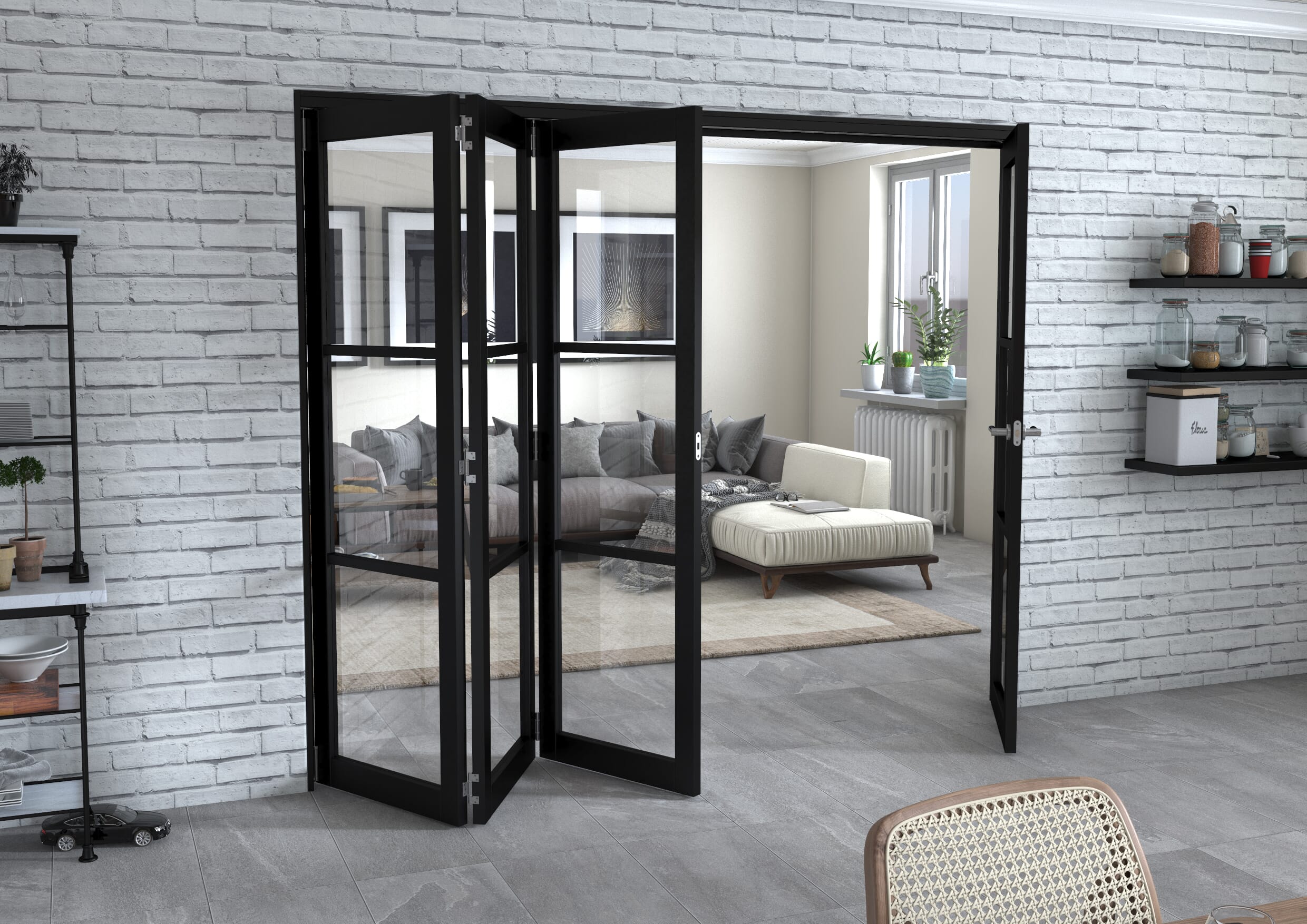 Black Heritage 4 Door Roomfold Grande (3 + 1 x 610mm Doors)