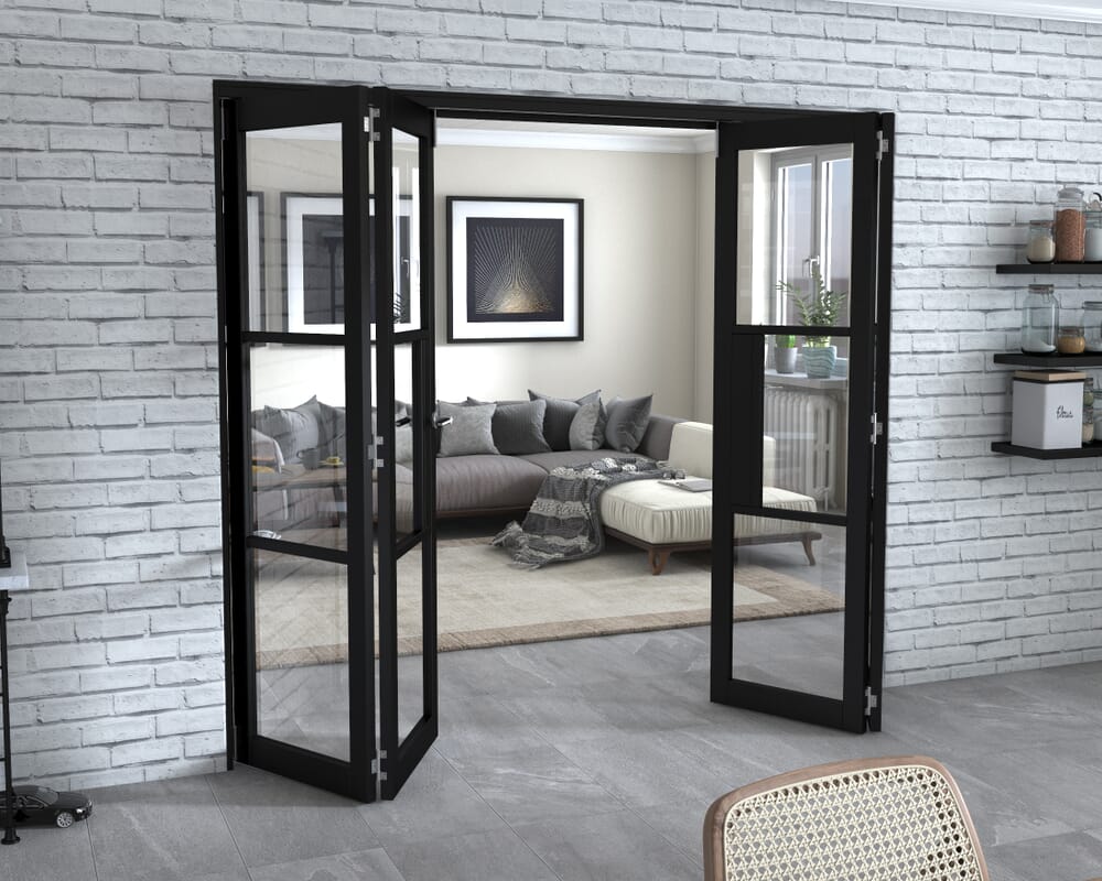Black Heritage 4 Door Roomfold Grande 2400mm (8ft) 2 + 2 Set
