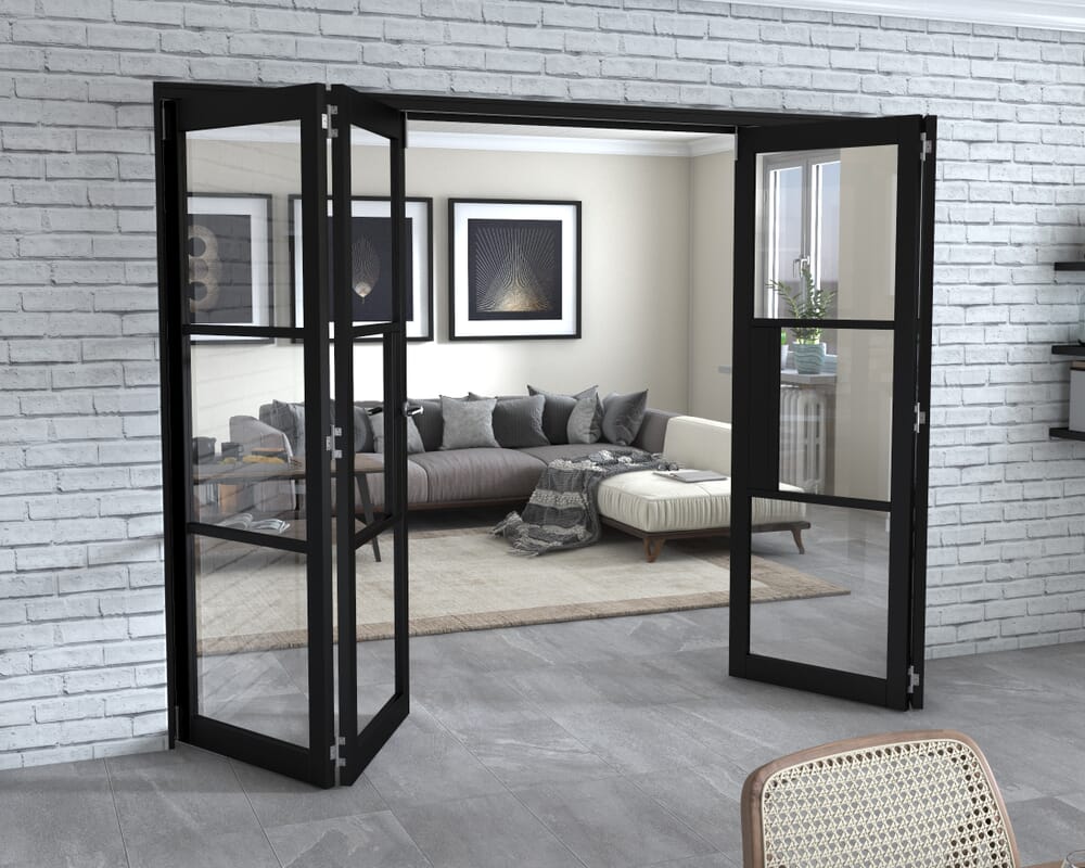 Black Heritage 4 Door Roomfold Grande (2 + 2 x 686mm Doors)
