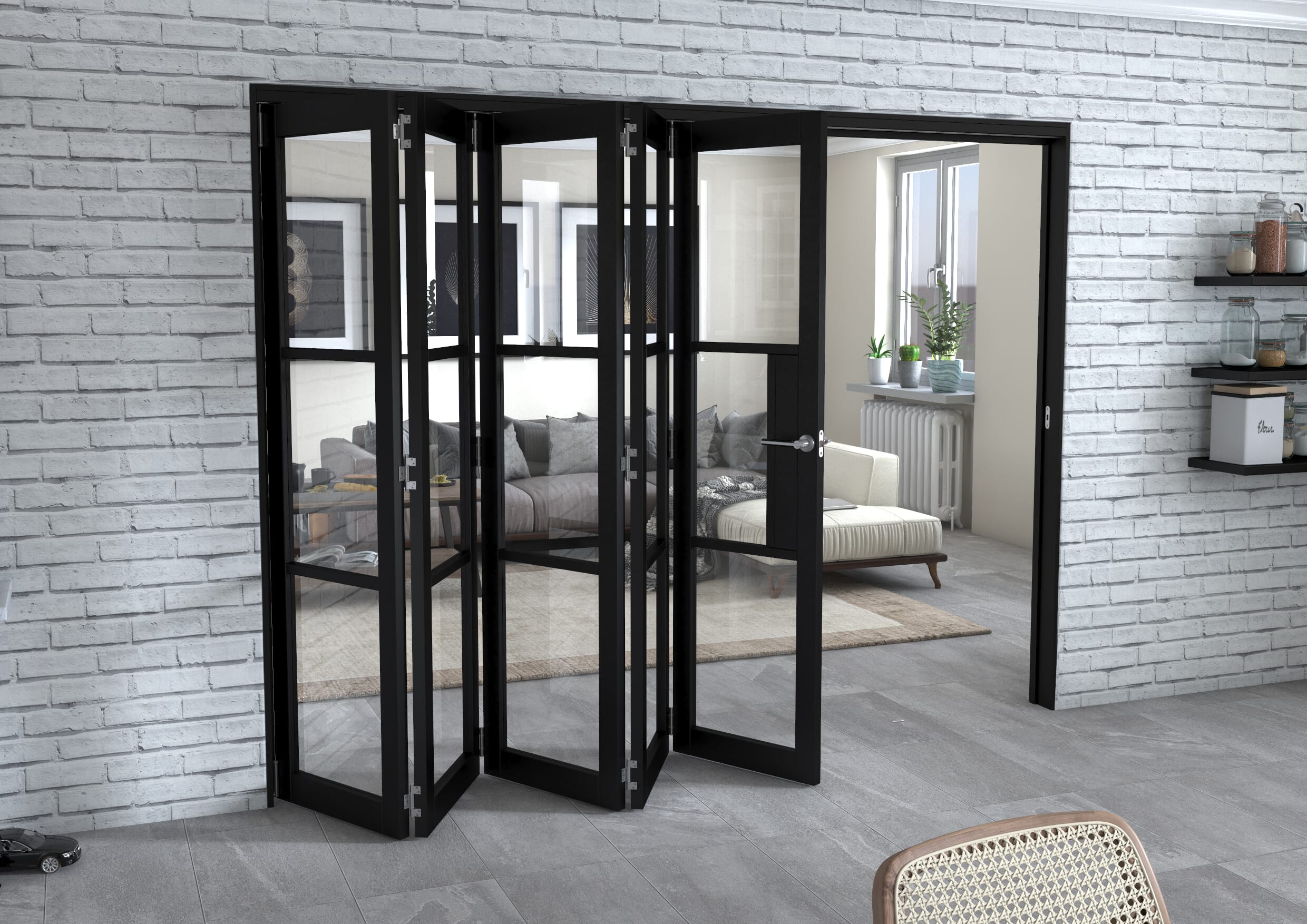 Black Heritage 5 Door Roomfold Grande (5 + 0 x 533mm Doors)